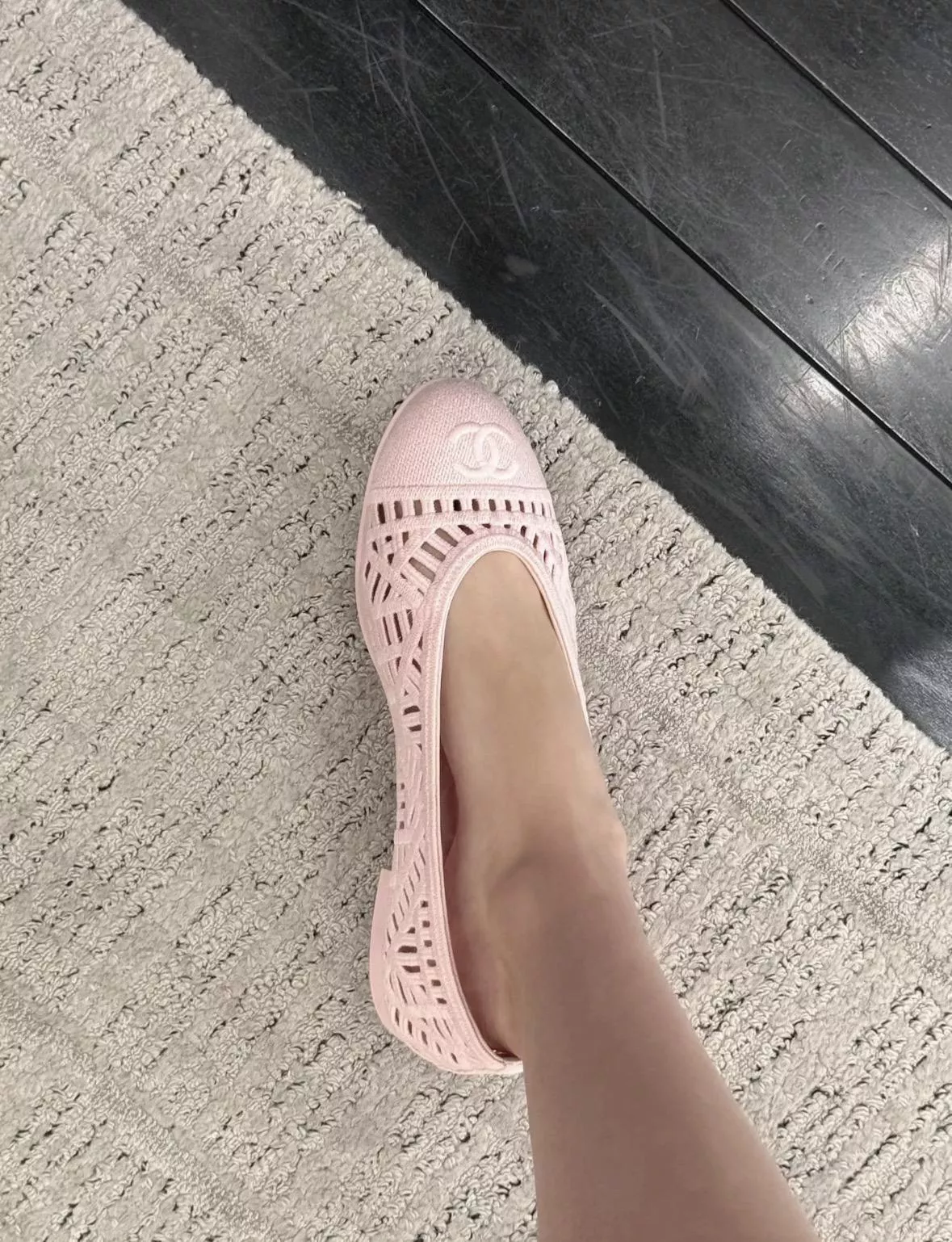26C 粉色 編織鏤空芭蕾舞鞋｜輕盈透氣設計