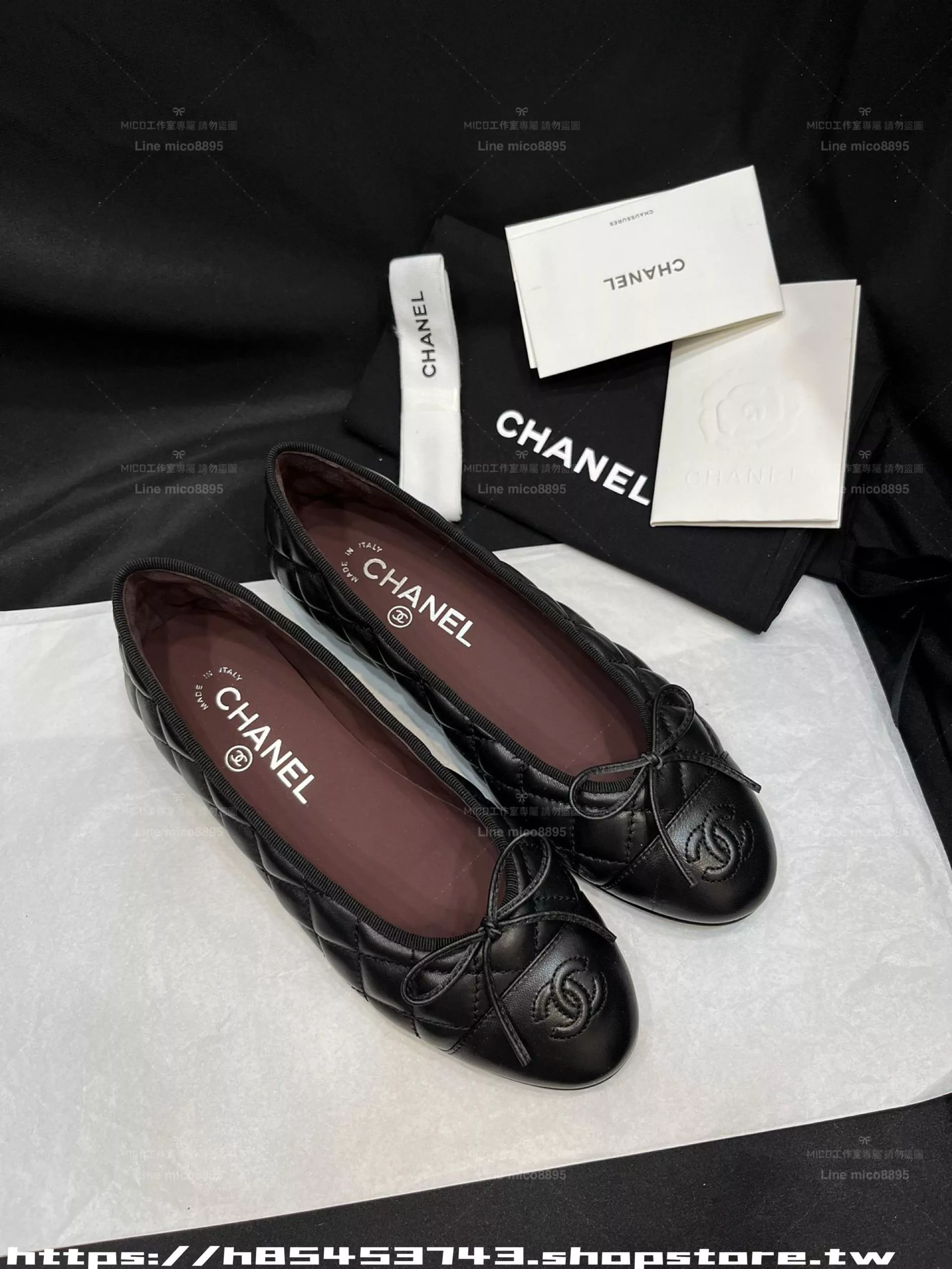 經典款 芭蕾舞鞋｜菱格紋x羊皮 黑色 平底鞋 娃娃鞋｜法式百搭女鞋｜35–40