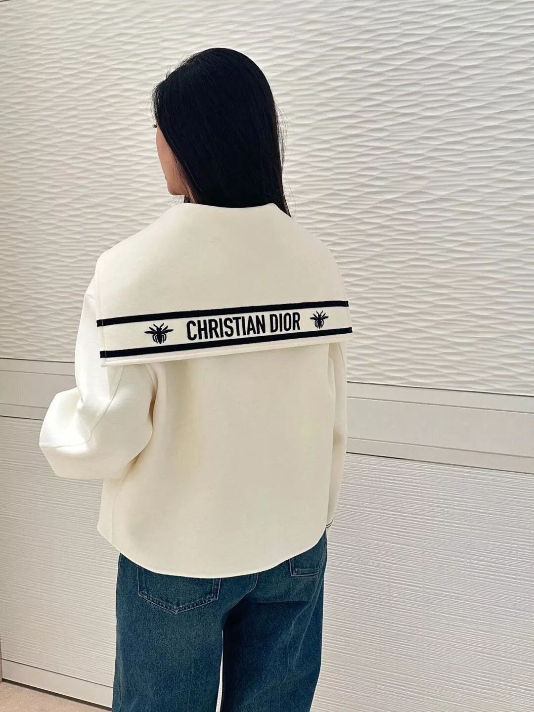 DIOR 26S 雙面羊絨混紡 海軍領拉鍊外套｜翻領設計・羊絨羊毛混紡・秋冬外搭