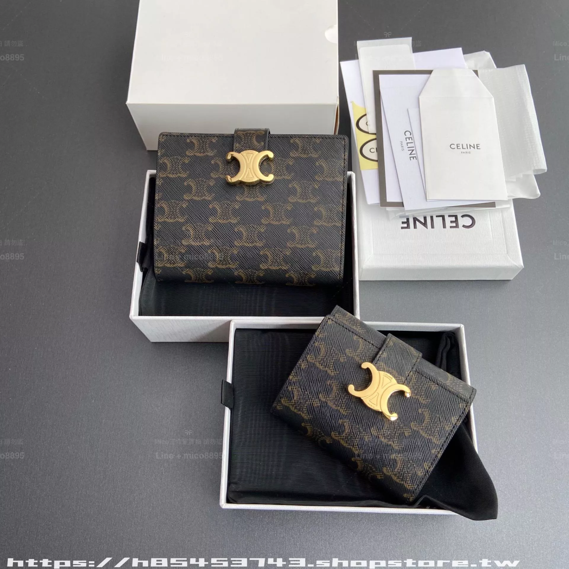 VICTOIRE 大號 標誌性老花錢包｜TRIOMPHE 金屬按扣款