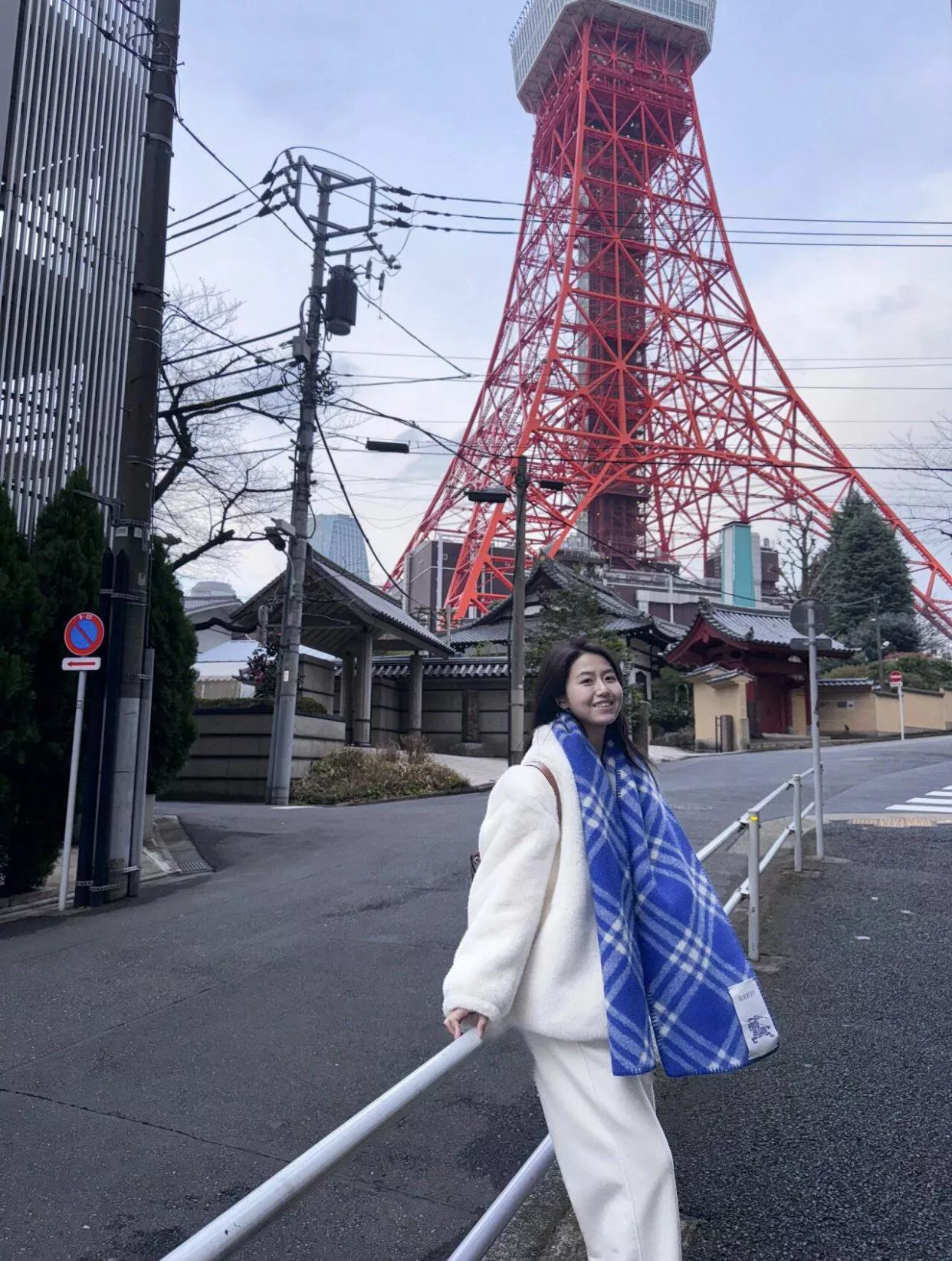 寶藍色 雙面兩用戰馬格紋長巾｜拉絨羊毛圍巾（182×30cm）