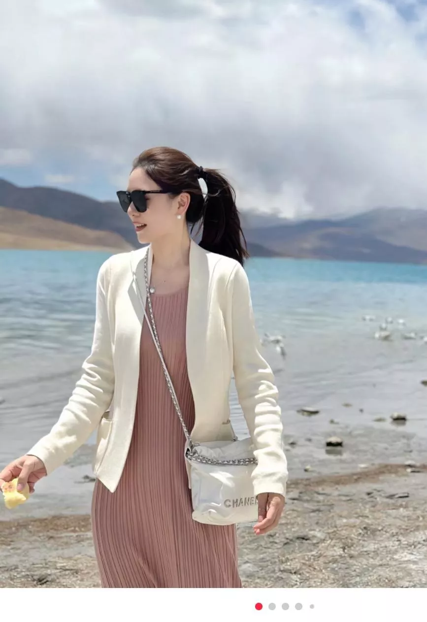 25A系列 Mini 22Bag｜白色・銀字 小牛皮材質斜挎包