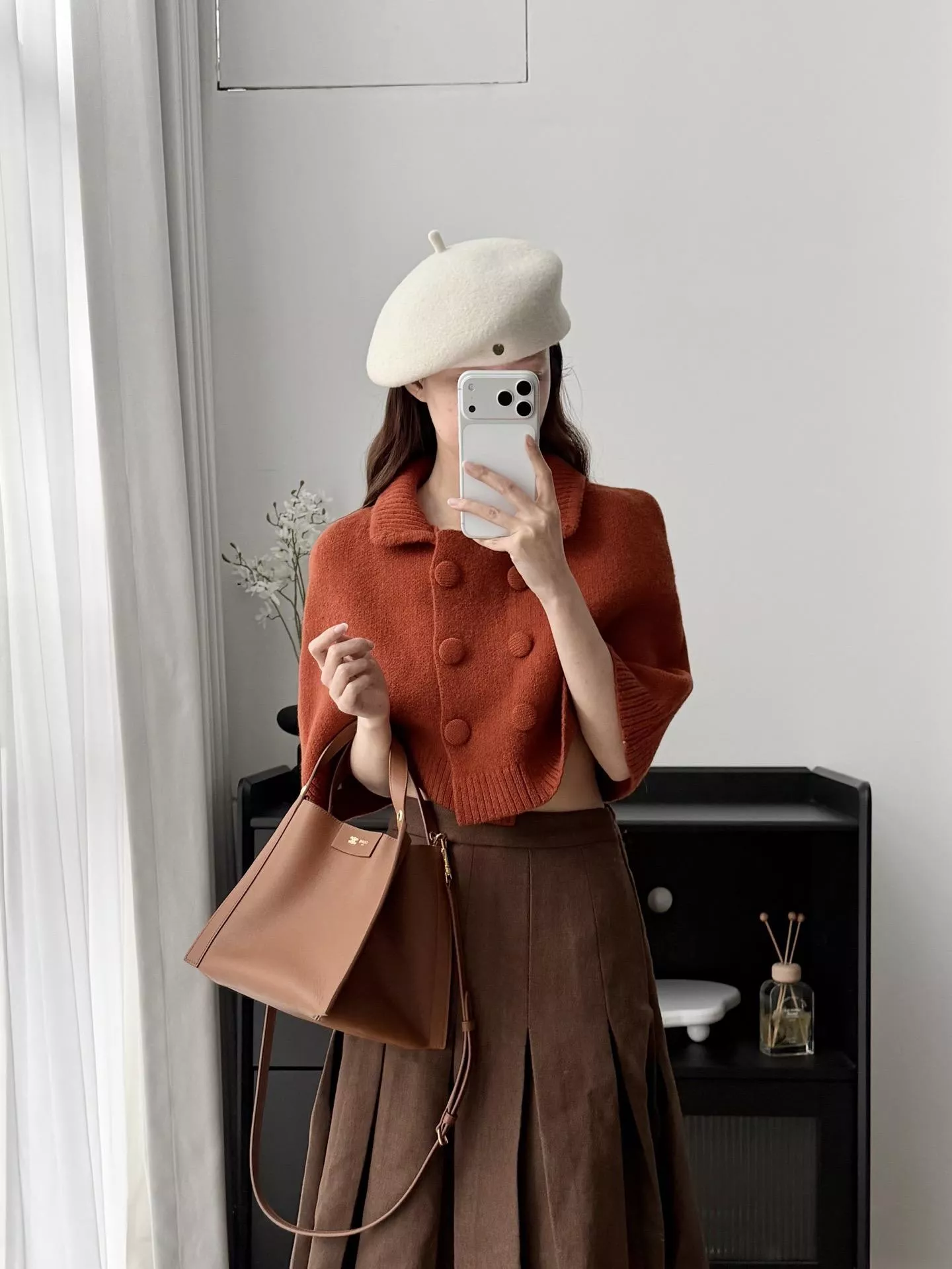 CELINE CUBE 小號方形托特包｜焦糖棕｜全皮款 18*21cm