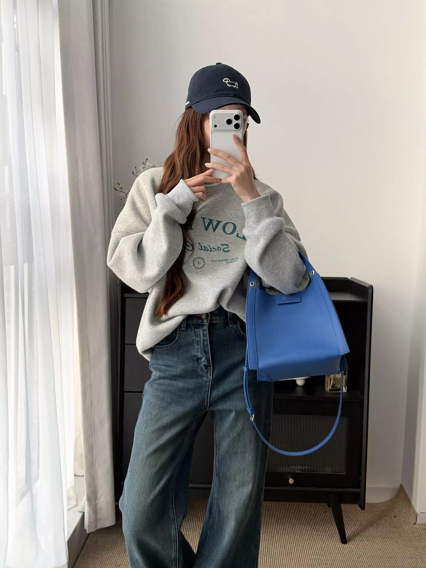 CELINE CUBE 小號方形托特包｜寶藍色｜全皮款 18*21cm