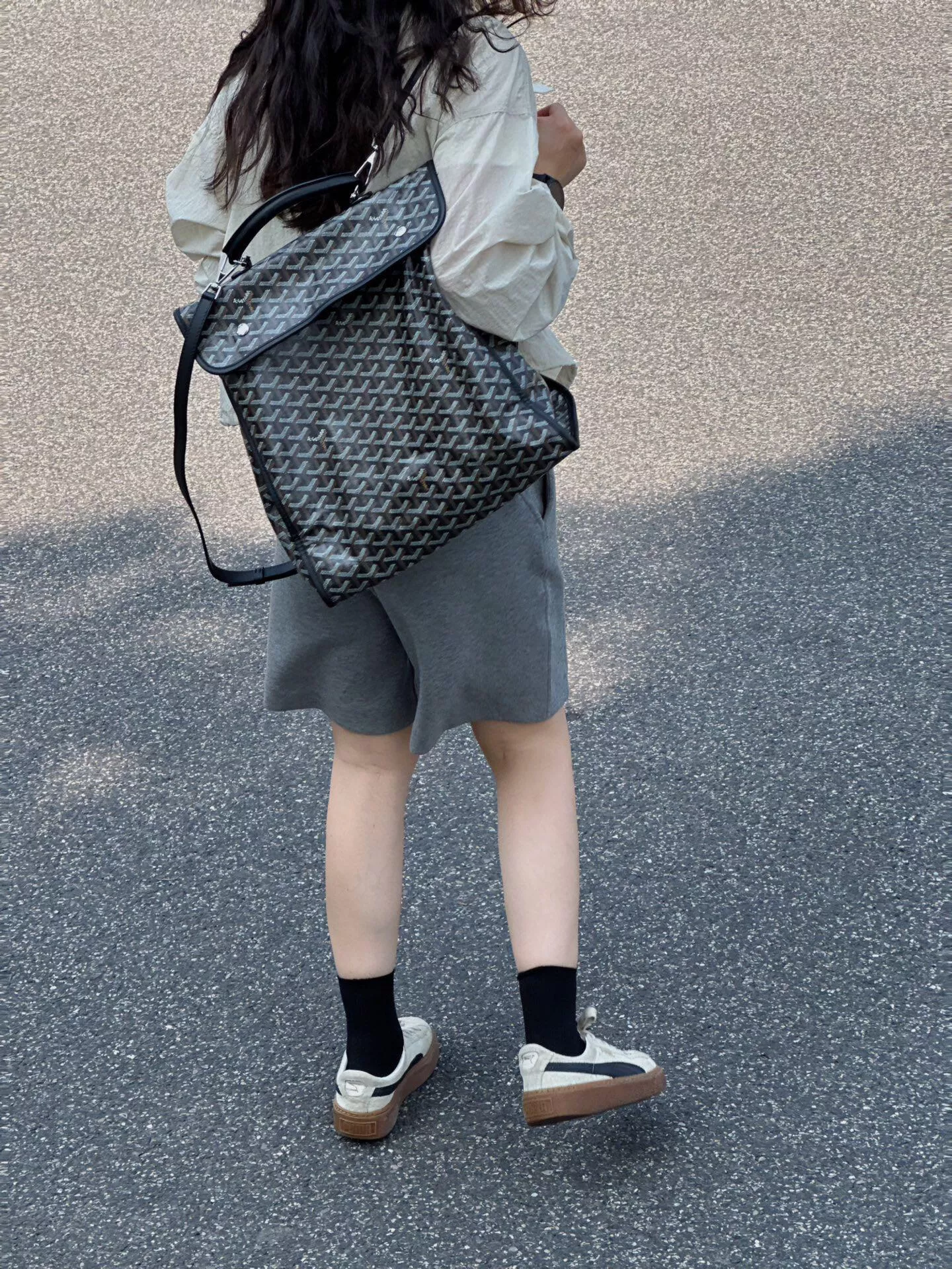 Goyard Saint Léger｜黑色 經典印花可折疊雙肩包 輕量多用途款