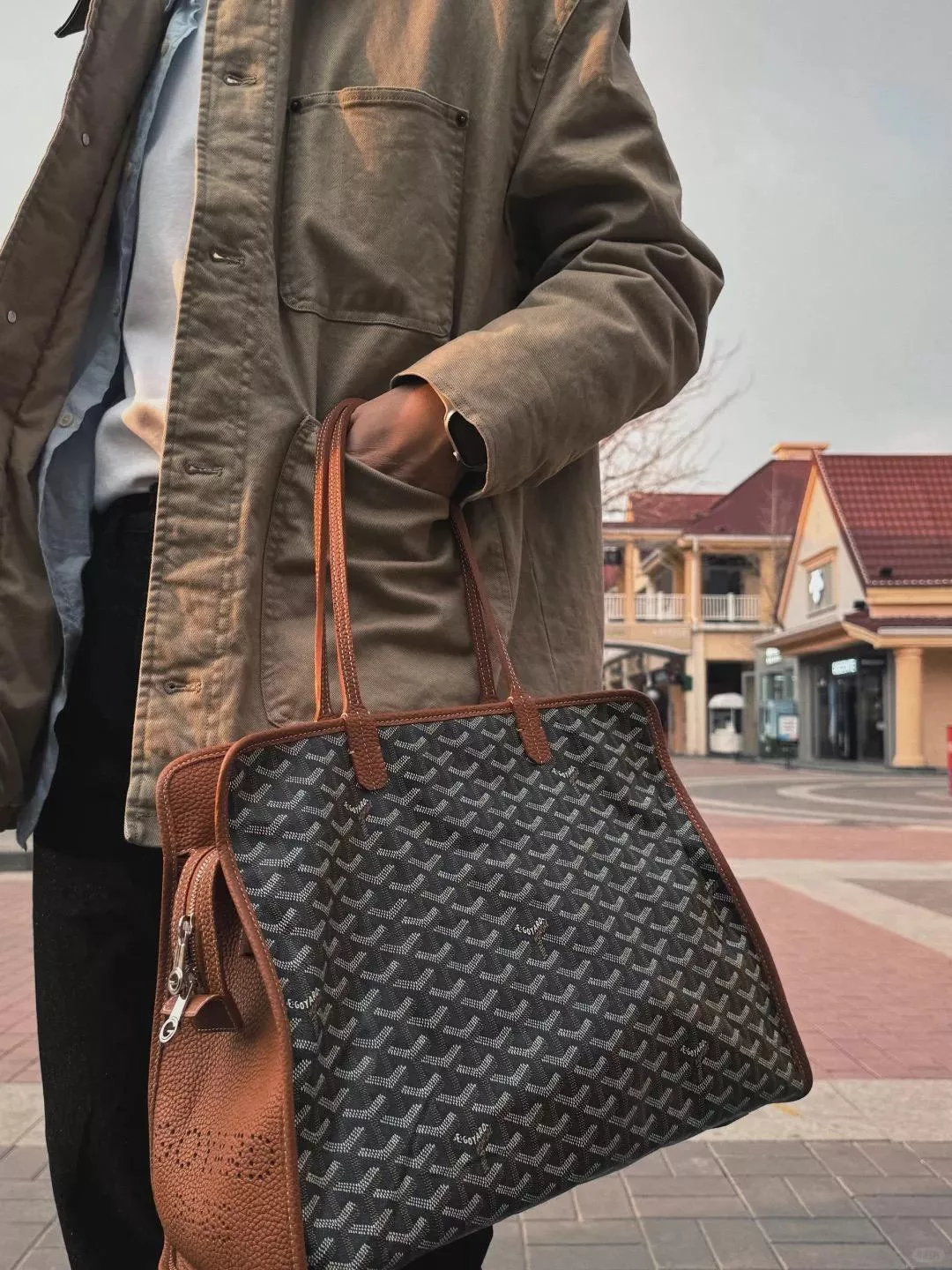 Goyard 焦糖色 Hardy｜高容量通勤・出差旅行包 全拉鍊輕量款 40cm