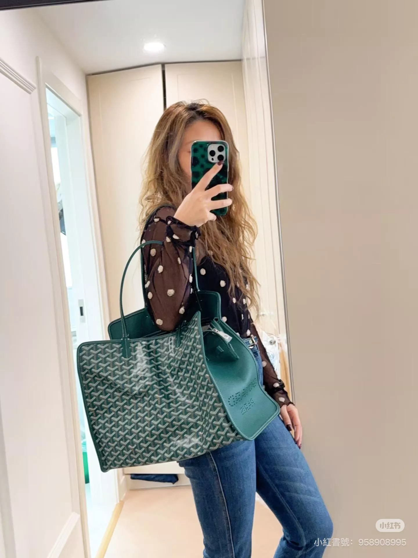 Goyard 綠色 Hardy｜高容量通勤・出差旅行包 全拉鍊輕量款 40cm