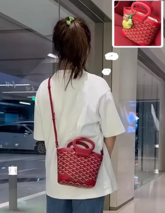 Goyard 紅色 Beluga Mini 束口水桶包 菜籃子｜手提肩背兩用款 23cm