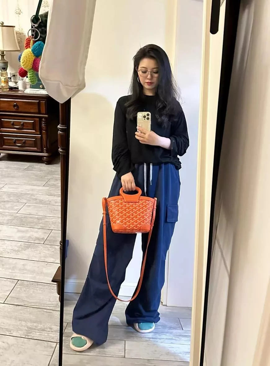 Goyard 橙色 Beluga Mini 束口水桶包 菜籃子｜手提肩背兩用款 23cm