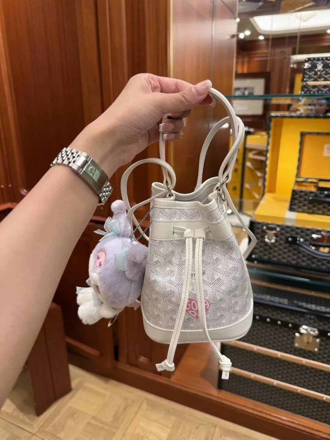 Goyard 白色 Petit Flot Mini｜迷你水桶包・手提斜背兩用 18cm