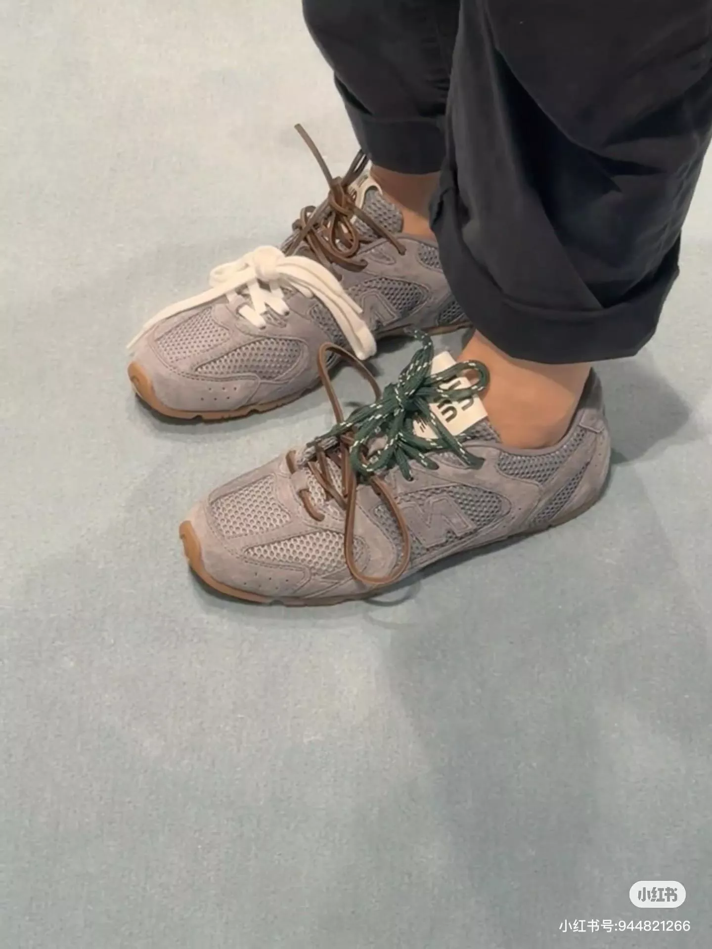 Miu聯名 復古灰藍色 530運動鞋｜麂皮拼接網布｜復古休閒鞋｜35-39