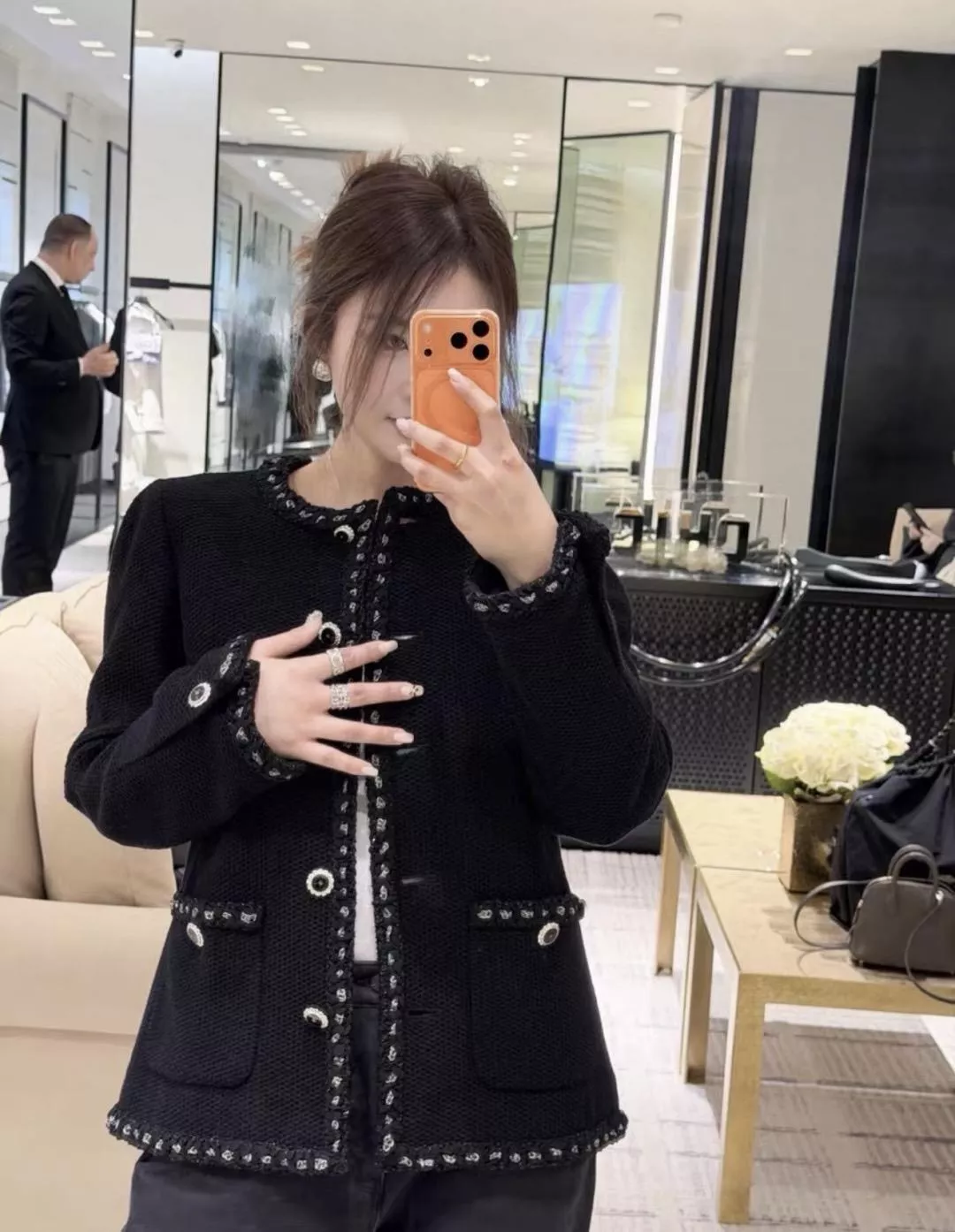 26C 經典編織滾邊外套｜黑色小香風外套｜粗花呢外套｜36/38/40