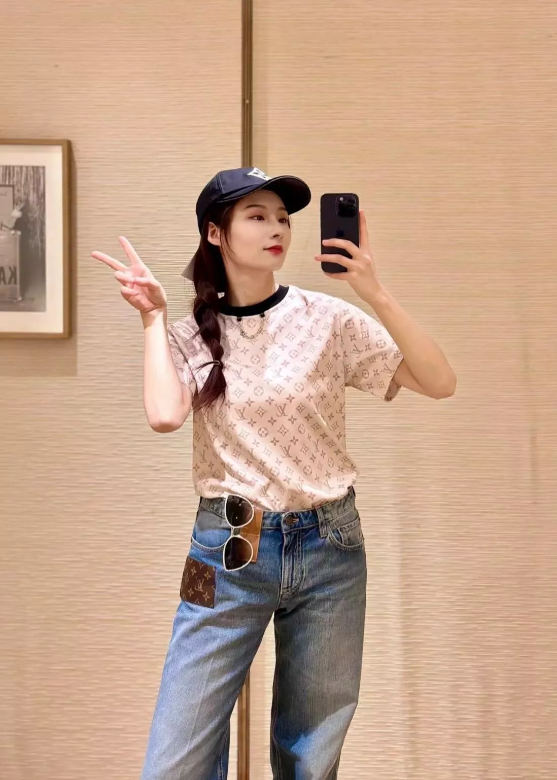 LV 老花滿版鏈條領飾短袖T恤｜S-M-L