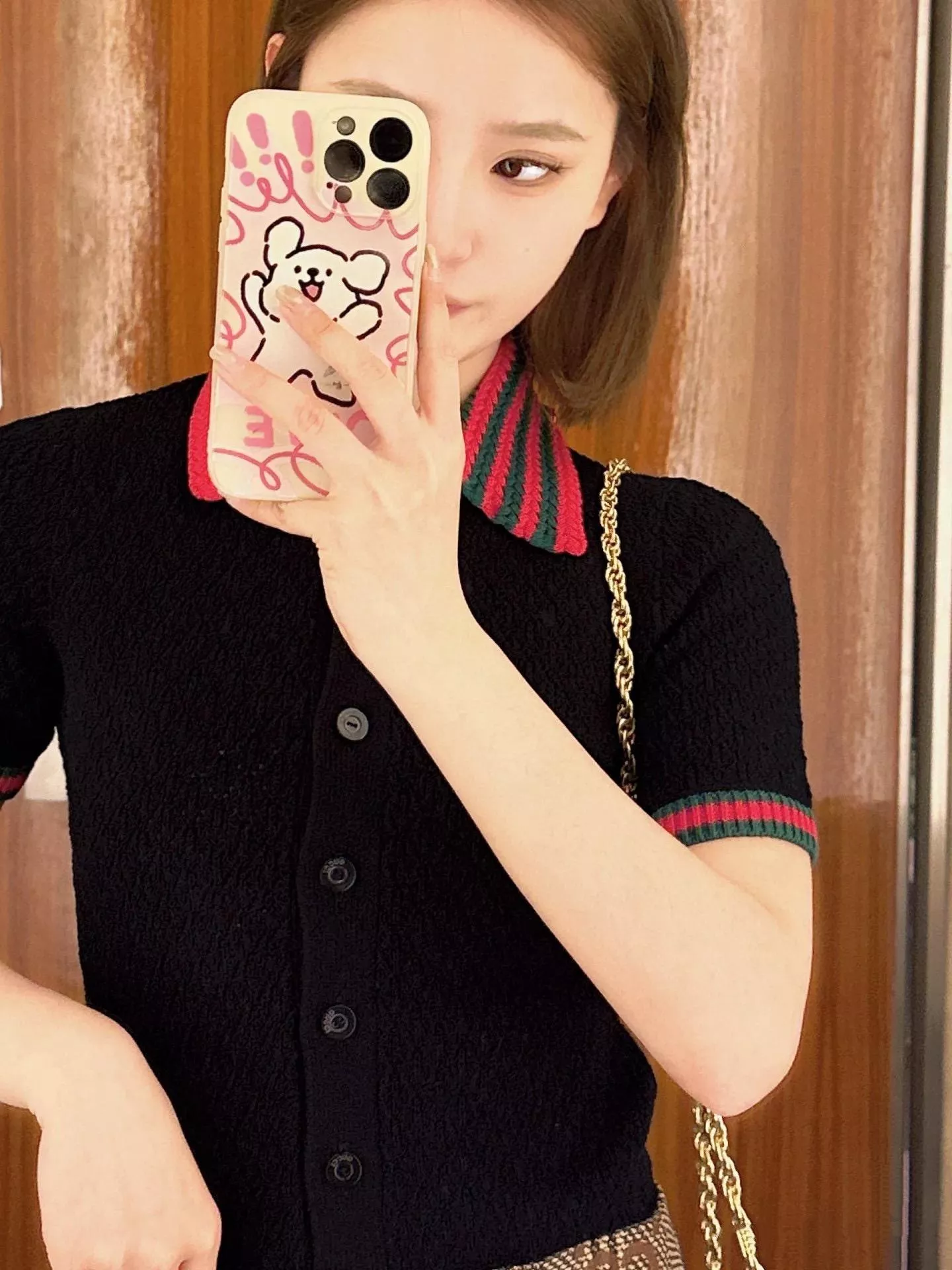 GUCCI 經典條紋POLO針織短袖上衣｜S-XL