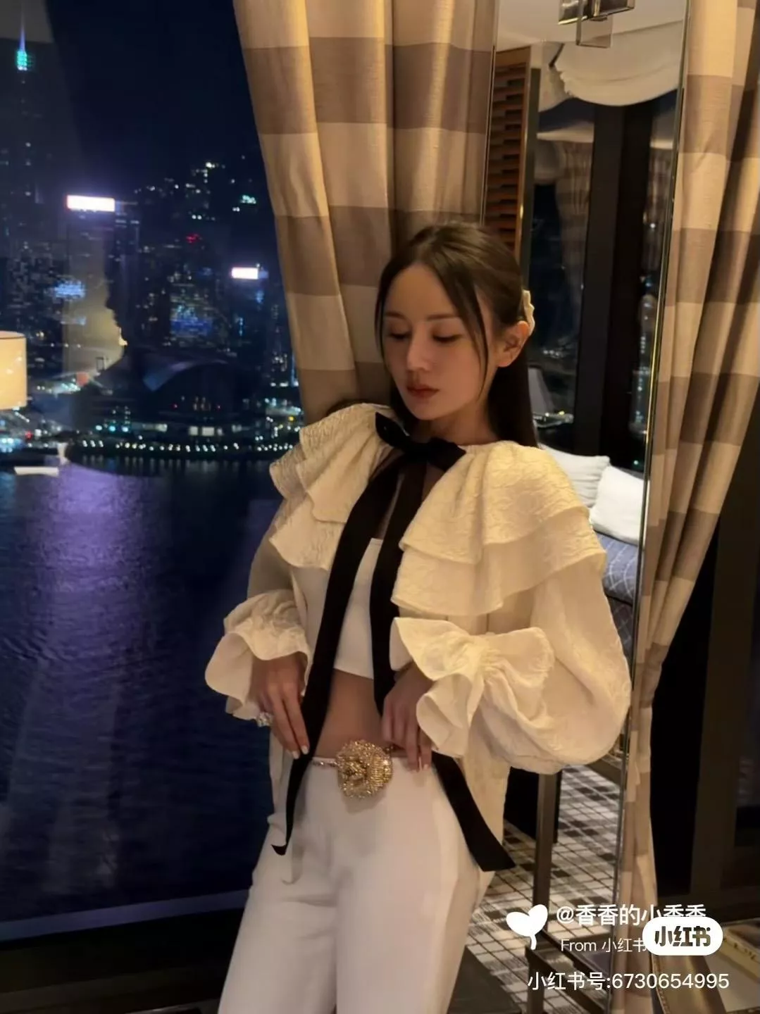 CHANEL 25K 真絲雙C暗紋斗篷領襯衫｜層次斗篷設計｜36-40