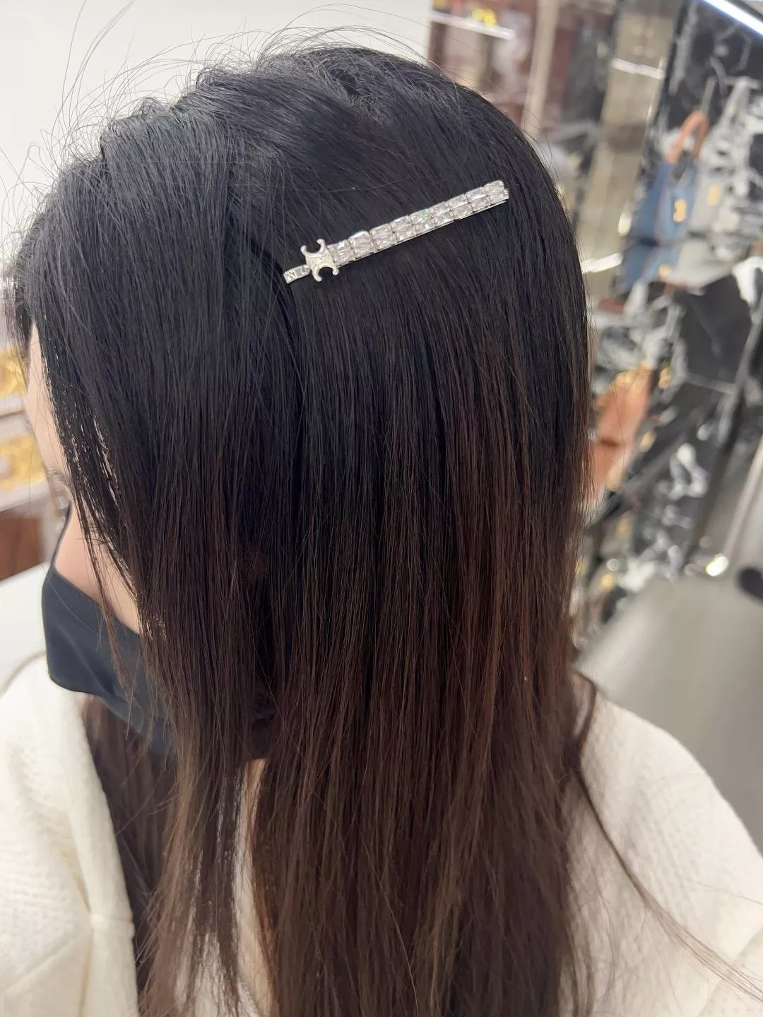 Celine 滿鑽直條設計髮夾｜閃鑽氣質髮飾