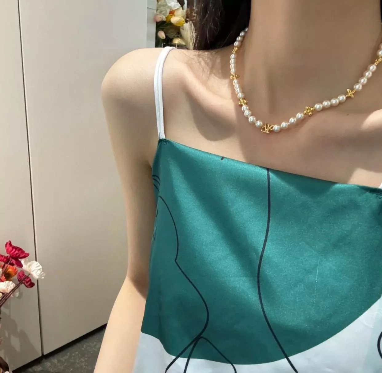 珍珠花朵項鍊｜花卉珍珠鎖骨鏈 氣質百搭項鍊