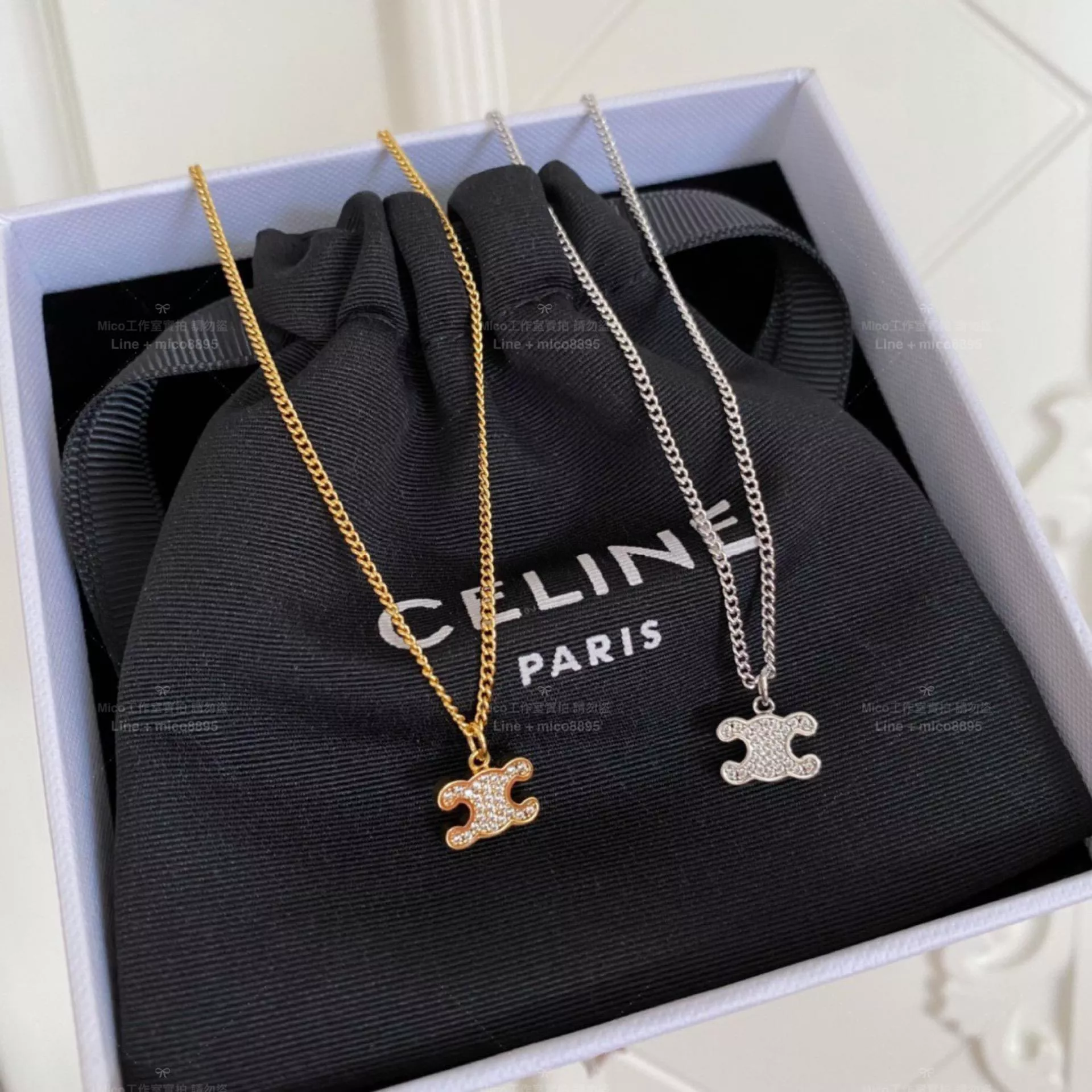 滿鑽凱旋門造型項鍊｜金／銀雙色鎖骨鏈