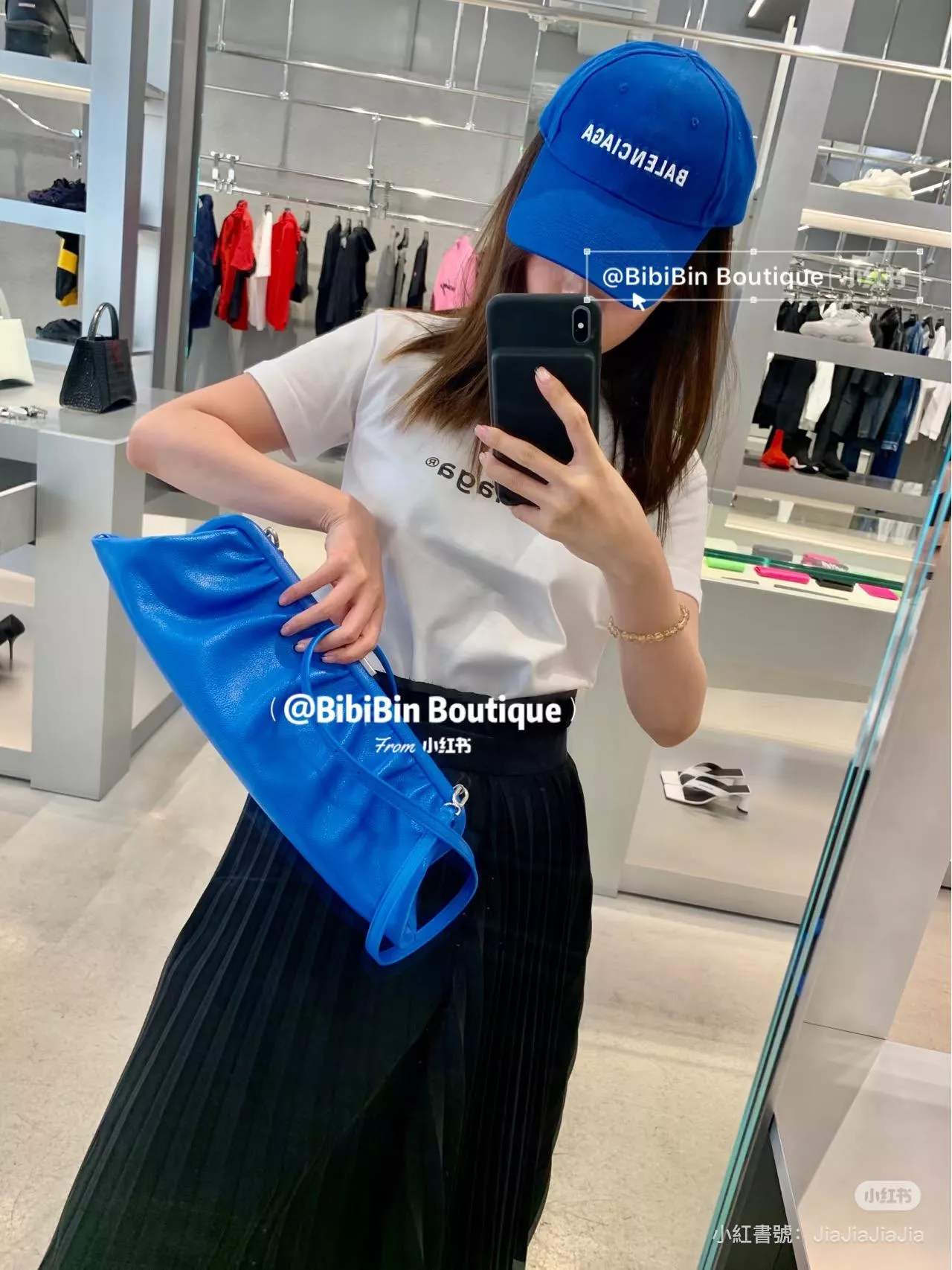 BALENCIAGA 電光藍 字母巴黎刺繡棒球帽｜斜紋磨毛面料｜運動休閒帽