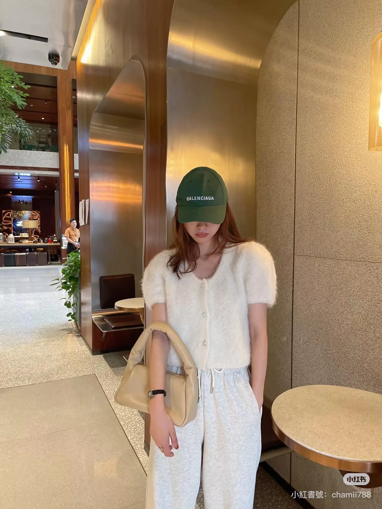 BALENCIAGA 英國綠 字母巴黎刺繡棒球帽｜斜紋磨毛面料｜運動休閒帽