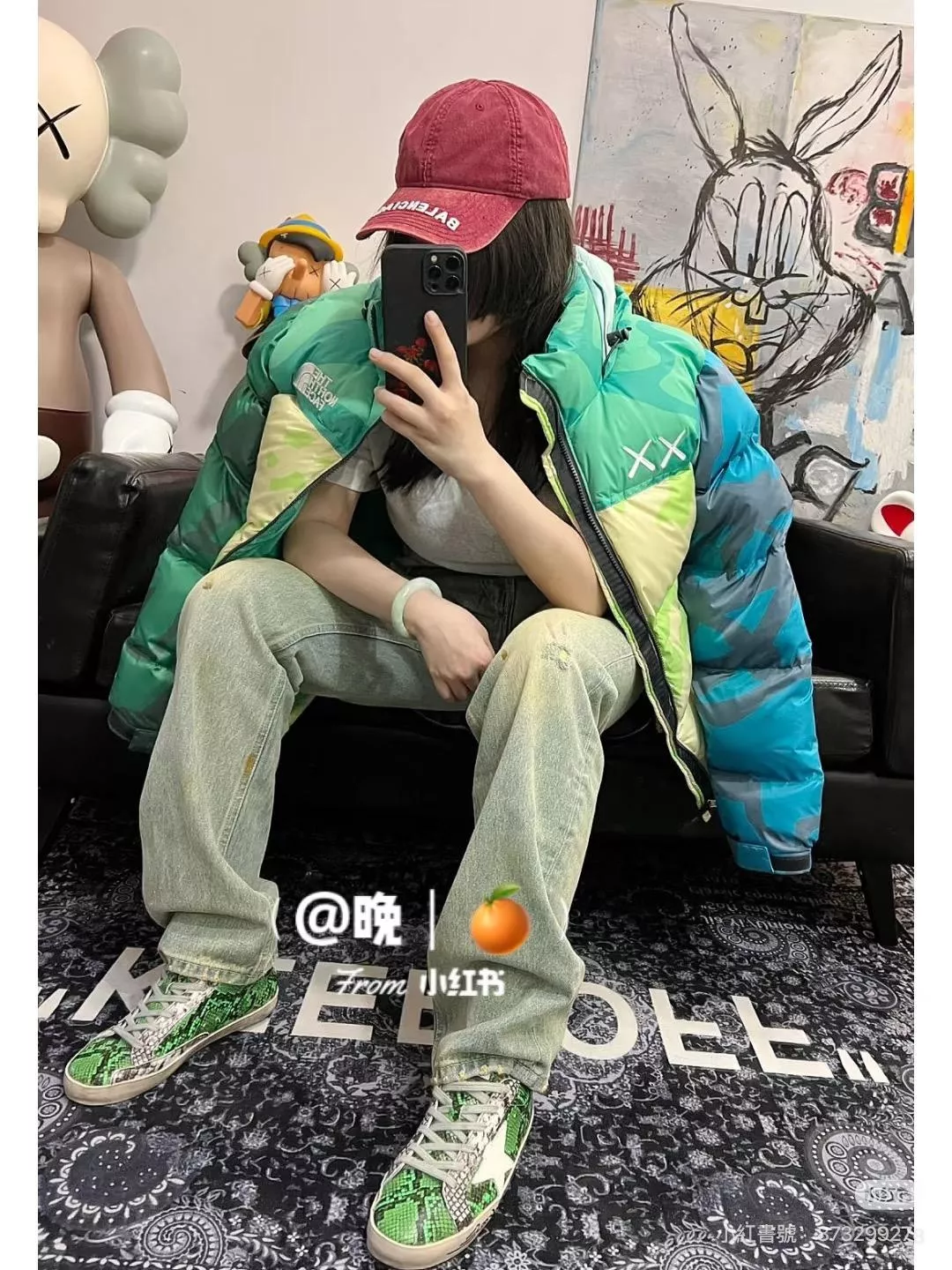 BALENCIAGA （做舊紅色）字母刺繡棒球帽｜水洗布做舊設計｜百搭帽款