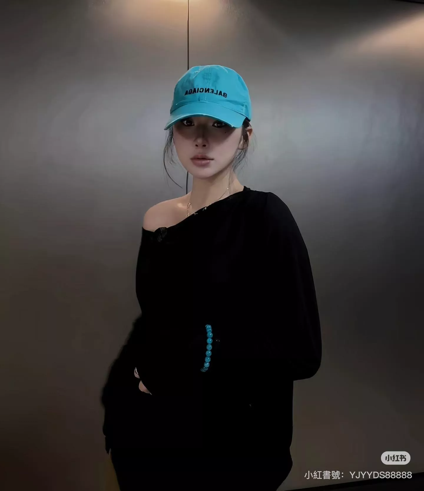 BALENCIAGA （做舊藍綠色）字母刺繡棒球帽｜水洗布做舊設計｜百搭帽款