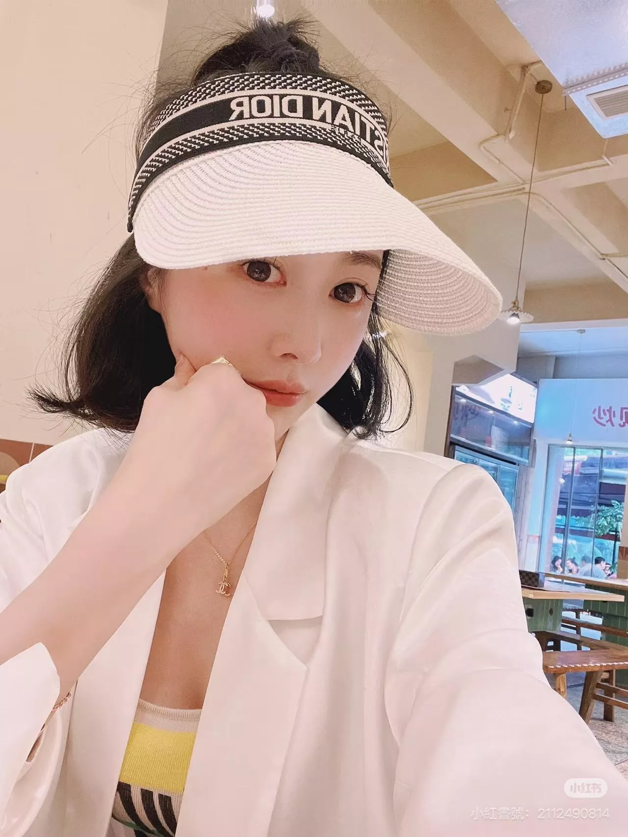 DIOR 白色 字母草編遮陽帽｜編織草帽設計｜夏季防曬帽