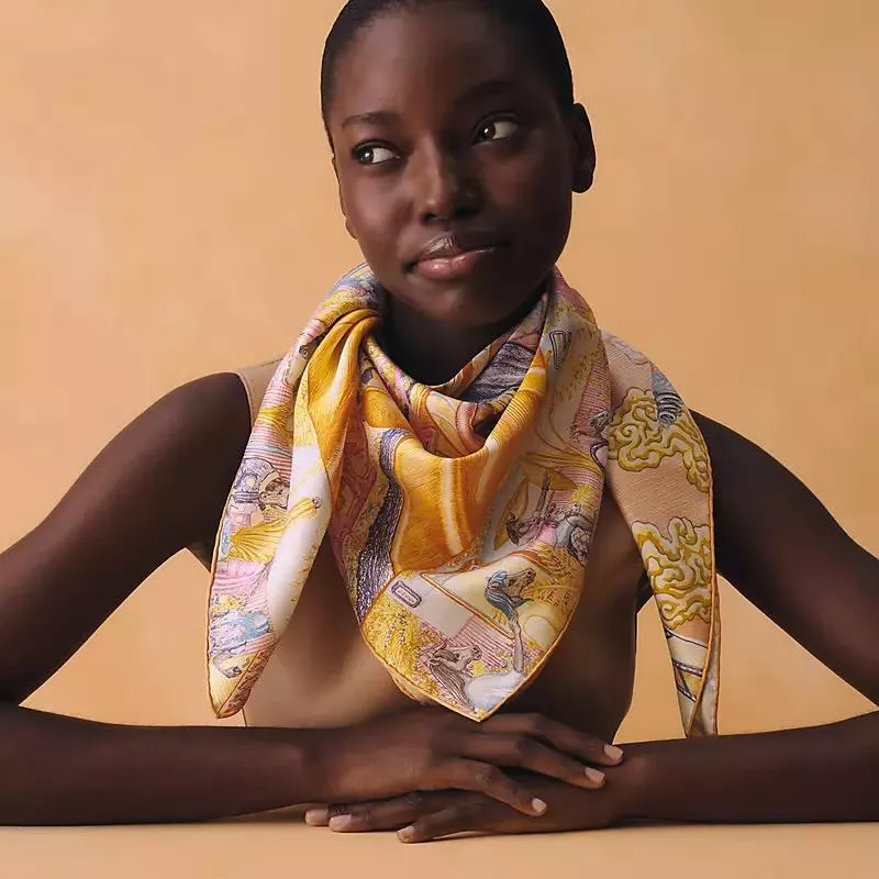 光之城90真絲方巾｜經典絲巾設計｜90×90cm