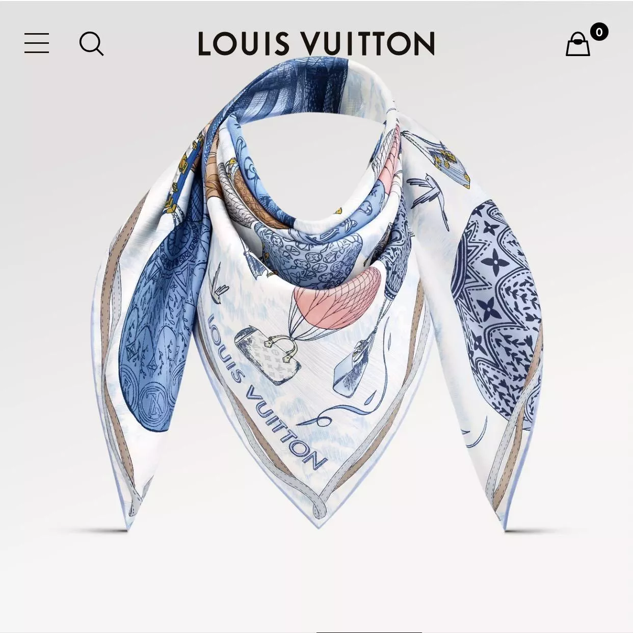 Up and Away 90真絲方巾｜熱氣球旅行印花絲巾｜90×90cm