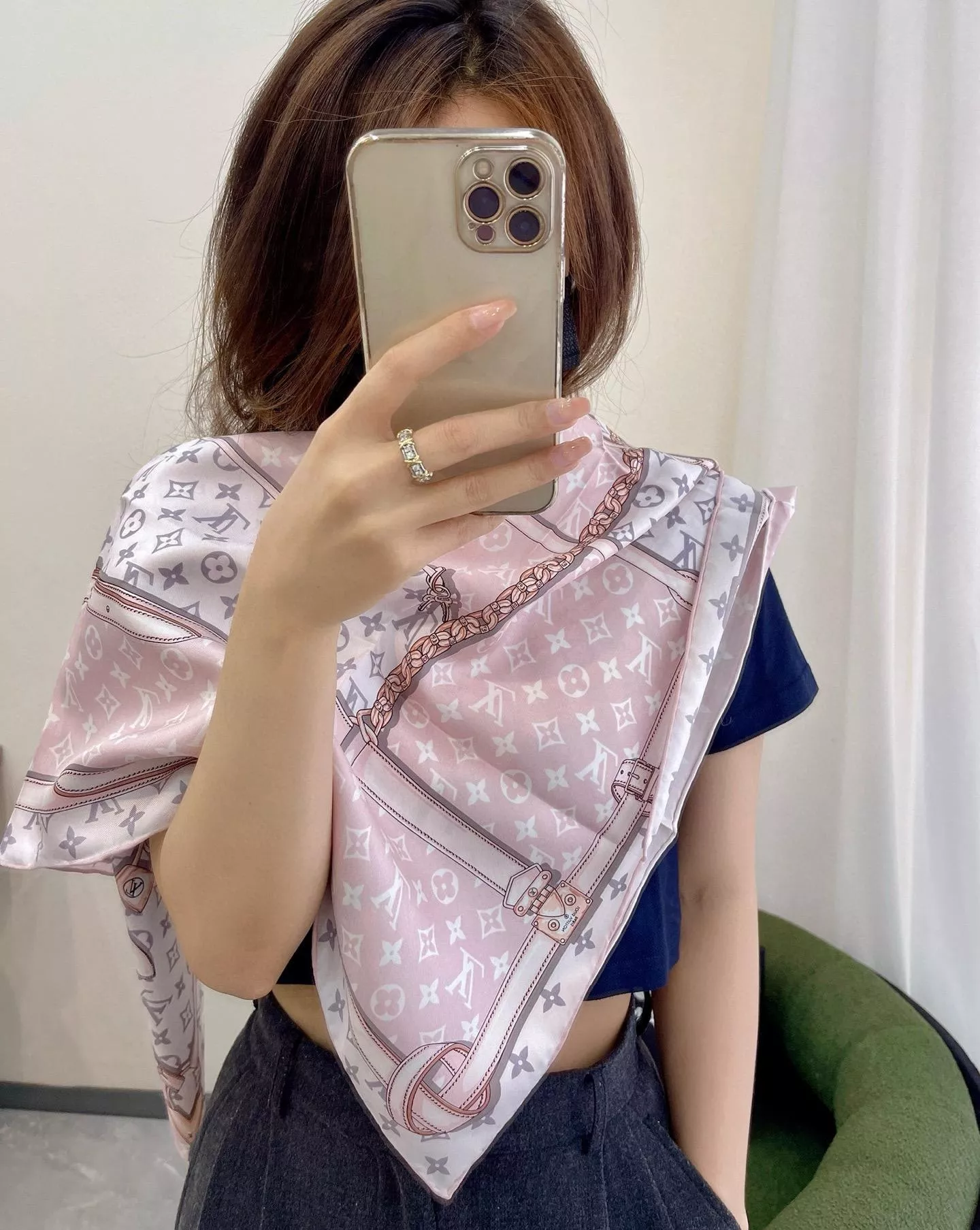 Monogram Confidential 真絲方巾｜桑蠶絲90方巾｜