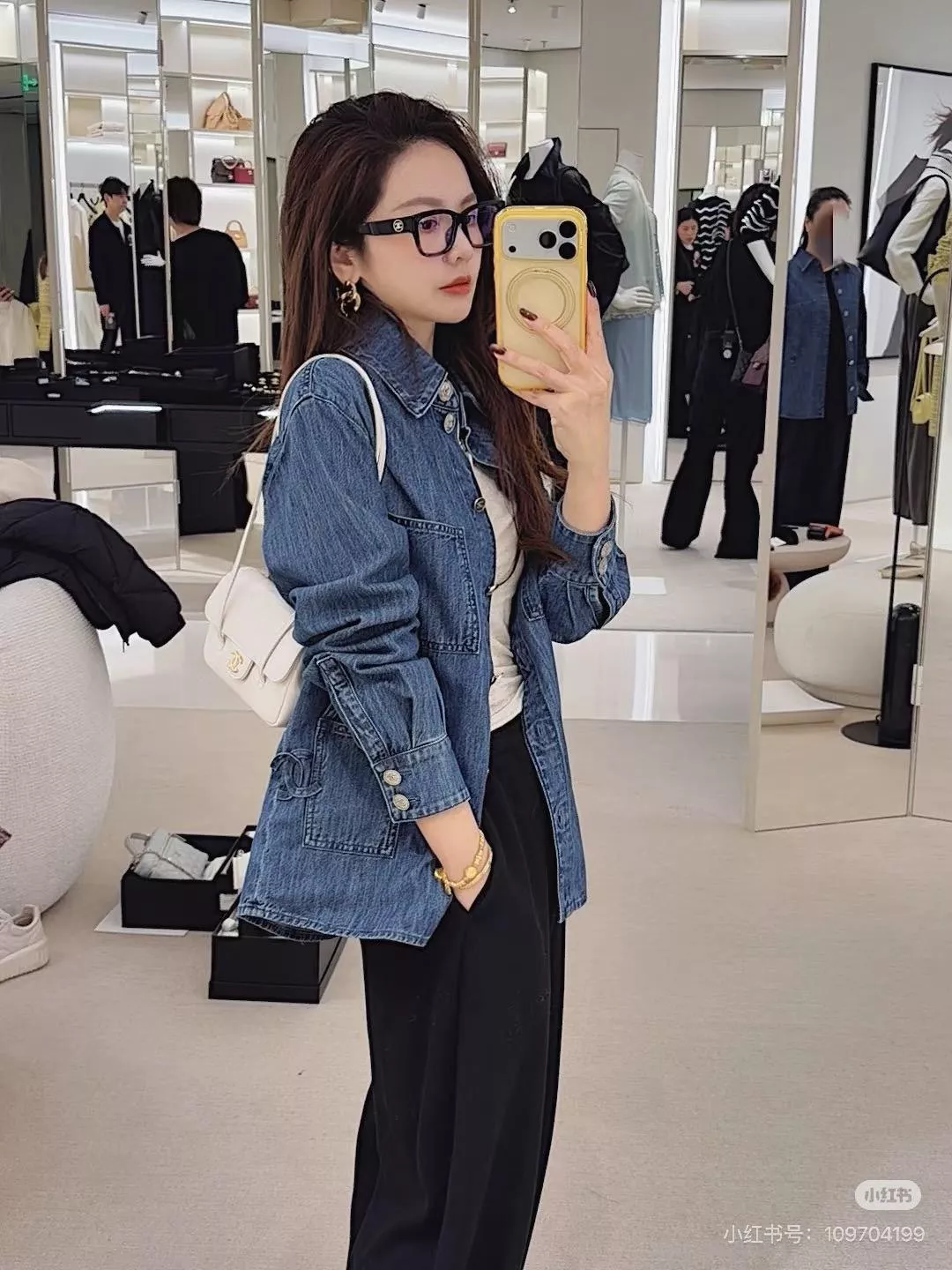 CHANEL 26P 復古水洗牛仔襯衫｜寬鬆版型｜經典雙口袋設計｜34／36／38／40