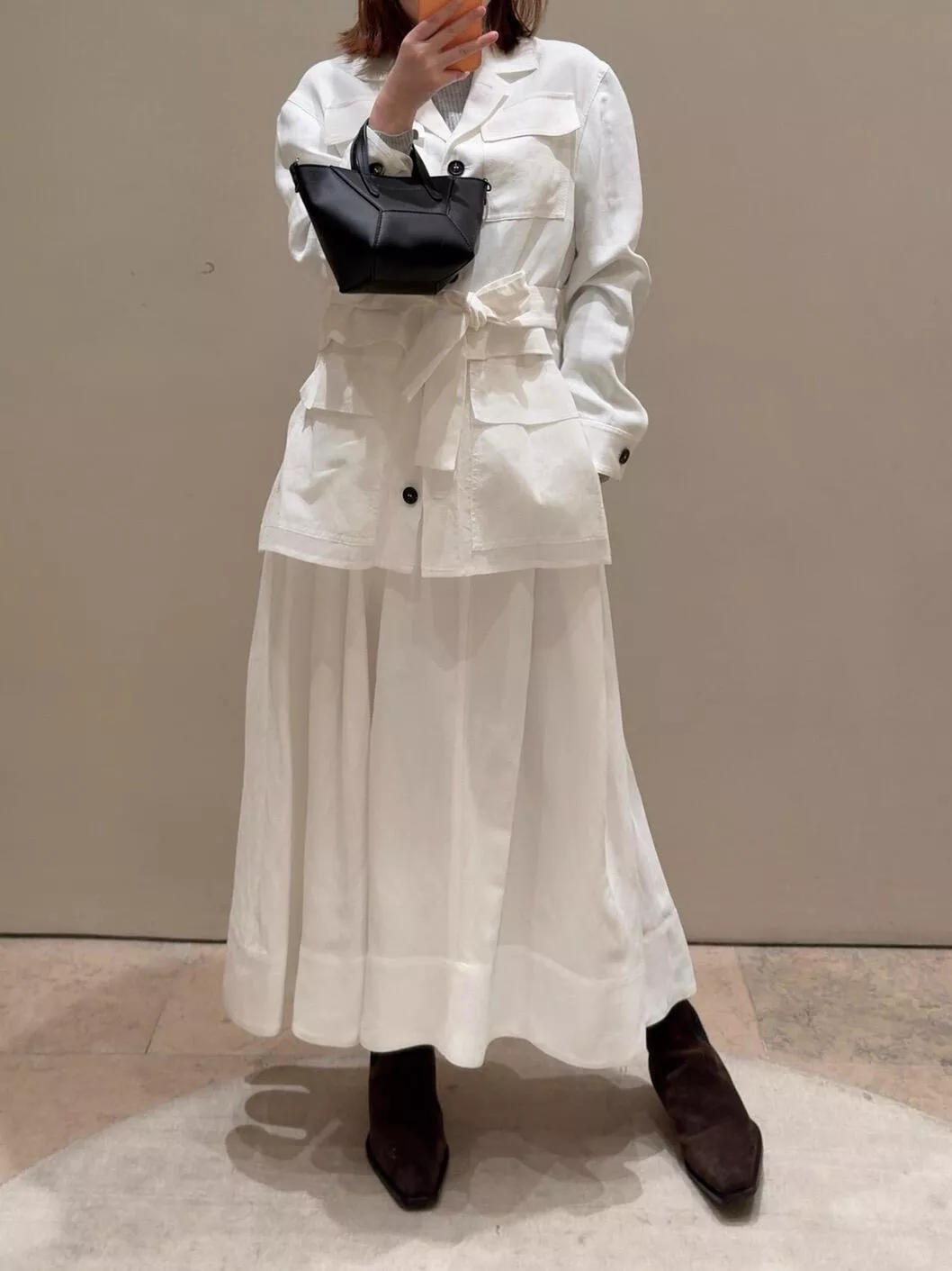 Brunello Cucinelli 高腰棉麻A字半身裙｜老錢風棉麻廓形中長裙 36 / 38 / 40 / 42