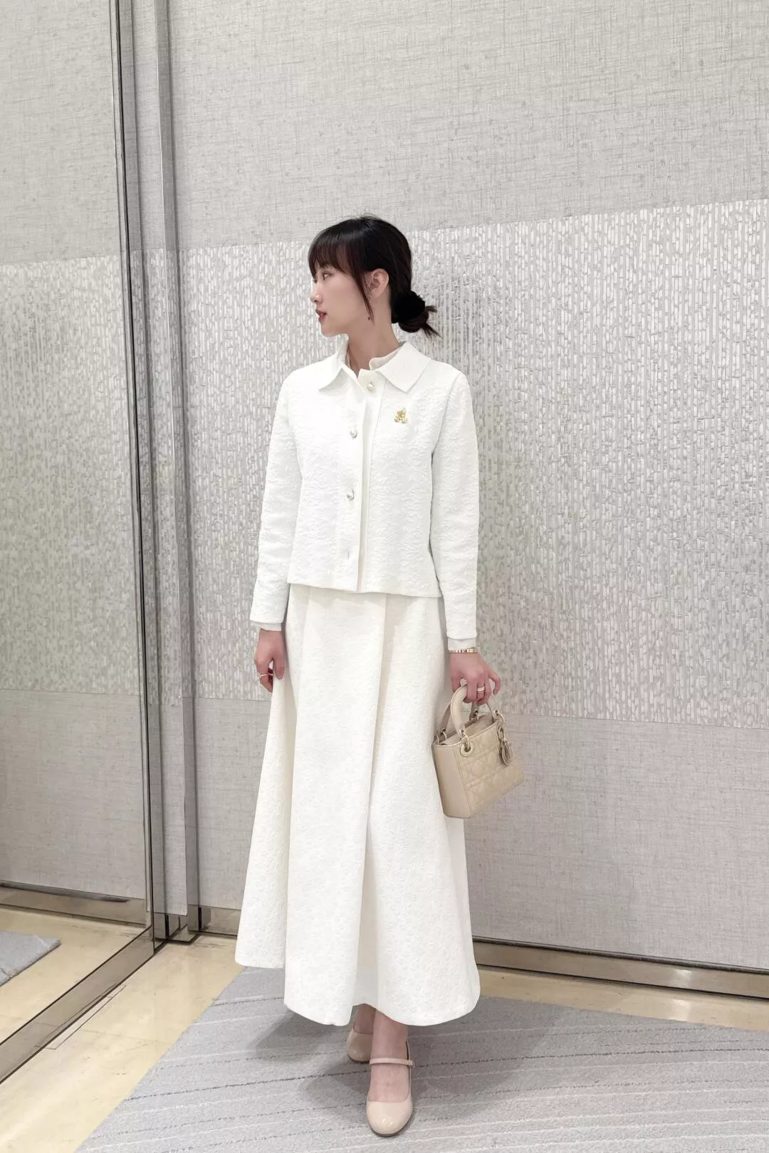 DIOR 立體提花高腰長裙｜優雅A字輪廓｜日常到正式皆可｜36／38／40／42