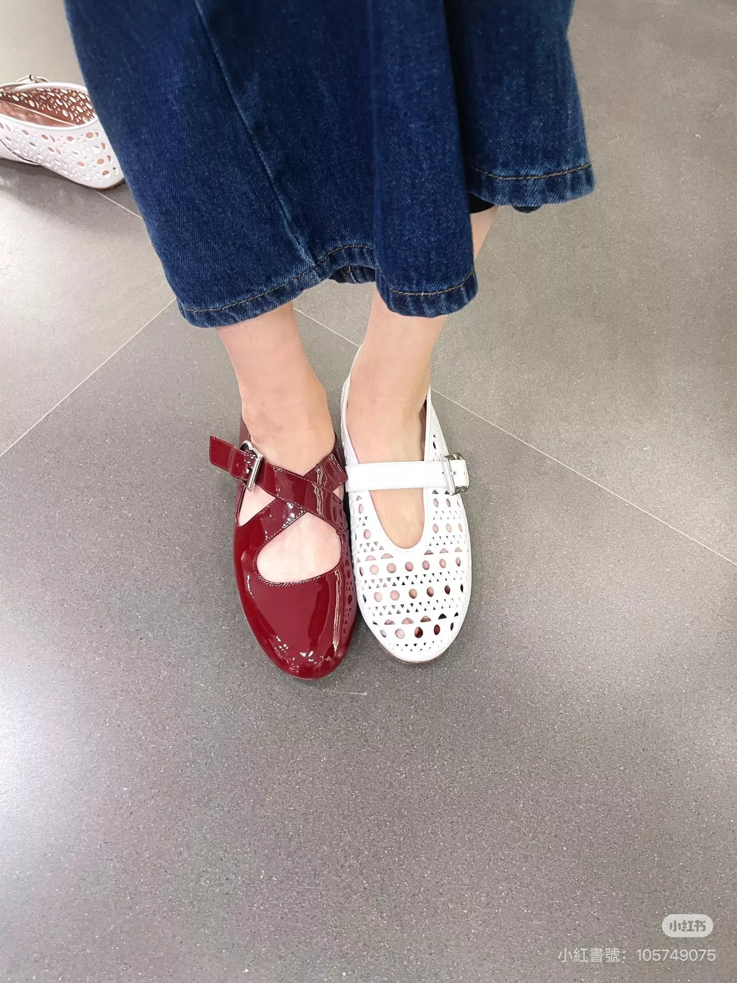 櫻桃紅漆皮｜交叉綁帶漆皮芭蕾平底鞋｜光澤牛皮芭蕾鞋 女35–41