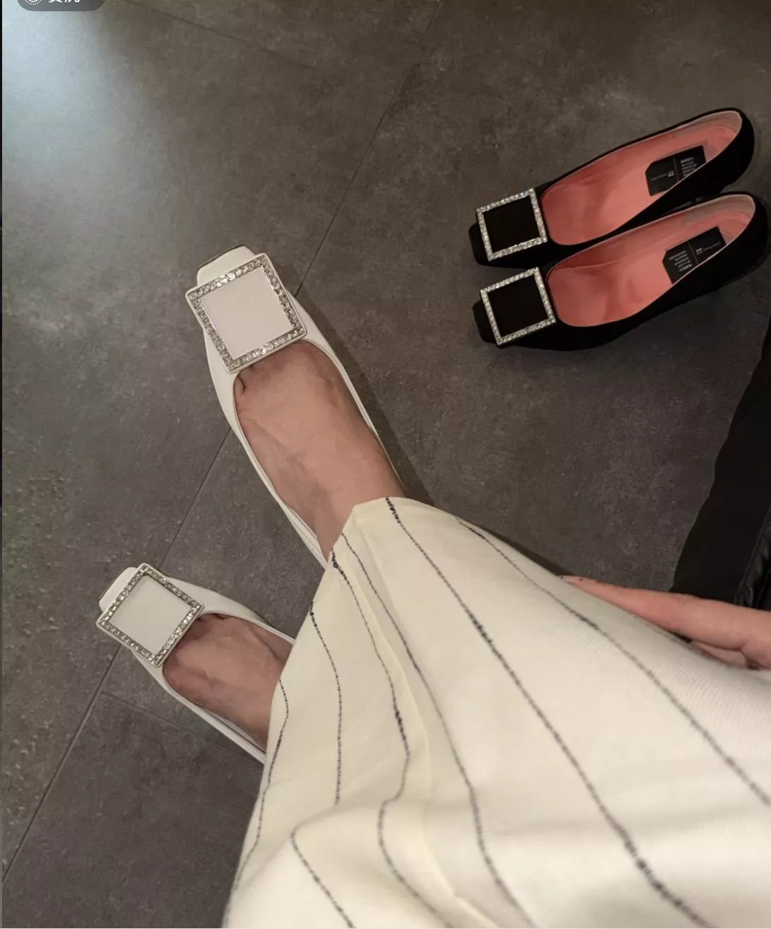 真絲白 trompette 鑽扣高跟鞋 7cm｜真絲面料優雅細跟鞋 女34–39