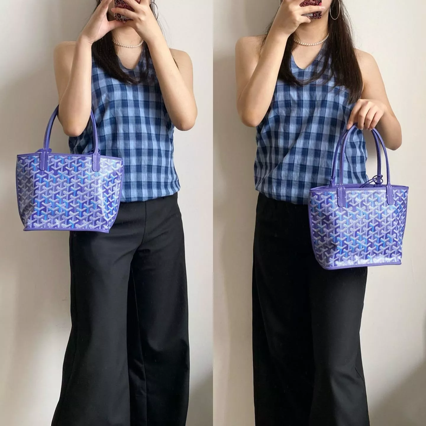 限定色｜Anjou mini 雙面托特包 藍莓紫｜限定色帆布手提包 附包夾 20cm