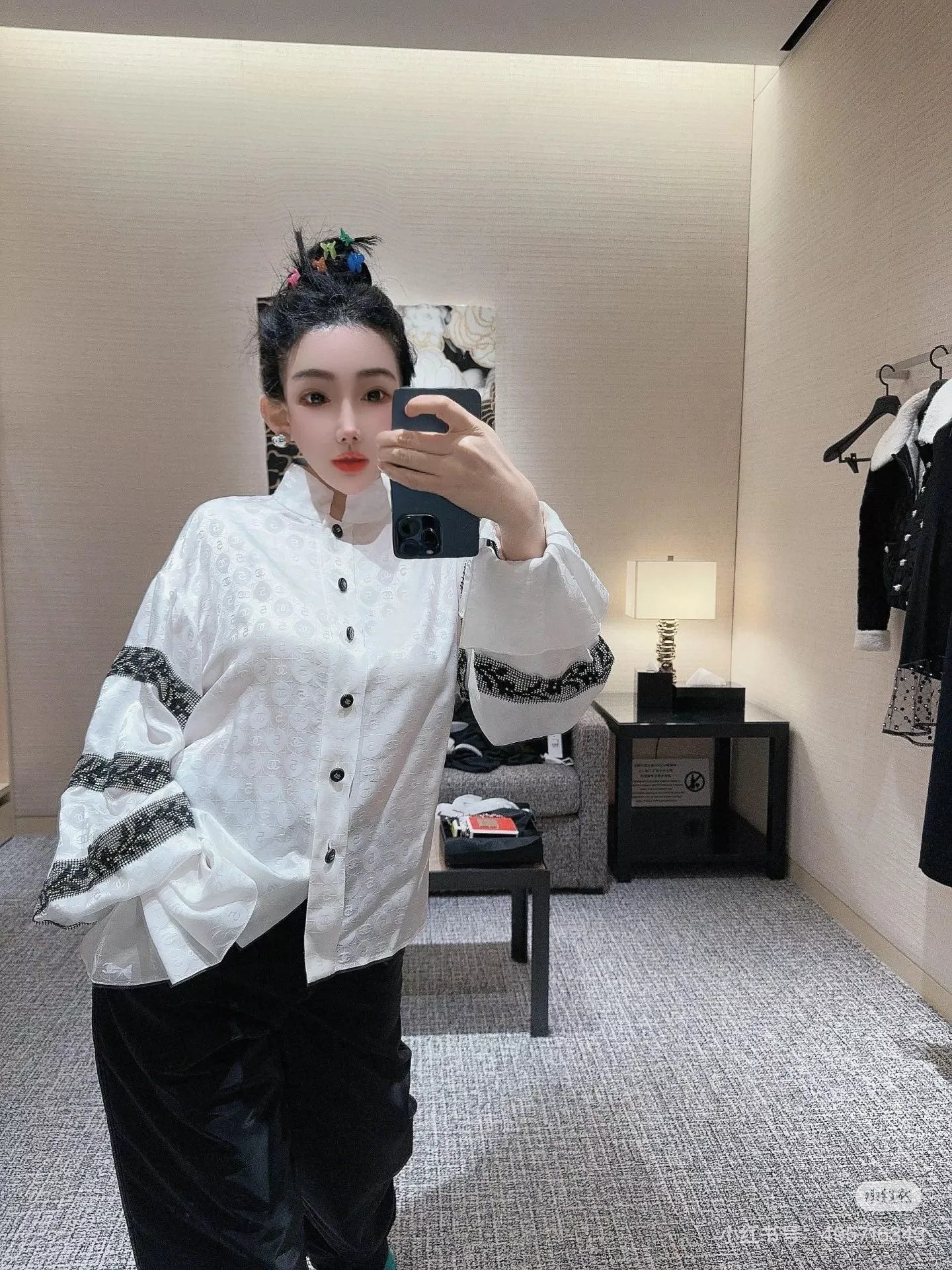 CHANEL 立體刺繡拼接襯衫｜高質感設計款｜36／38／40