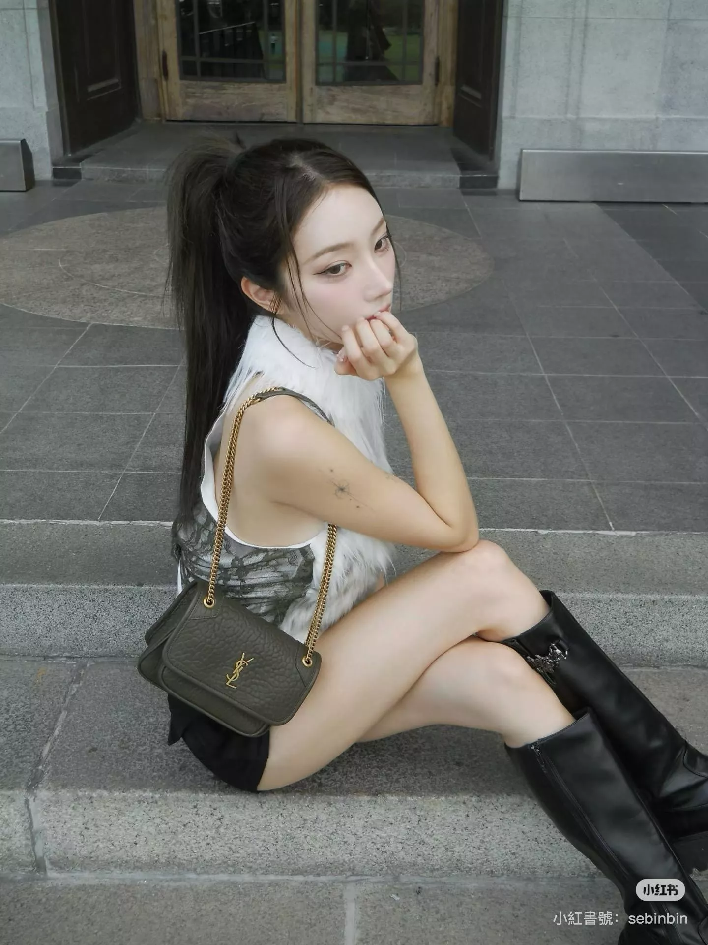 Niki 迷你款｜輕麝香・輕巧百搭小包 粒面羊皮鏈條包 18cm