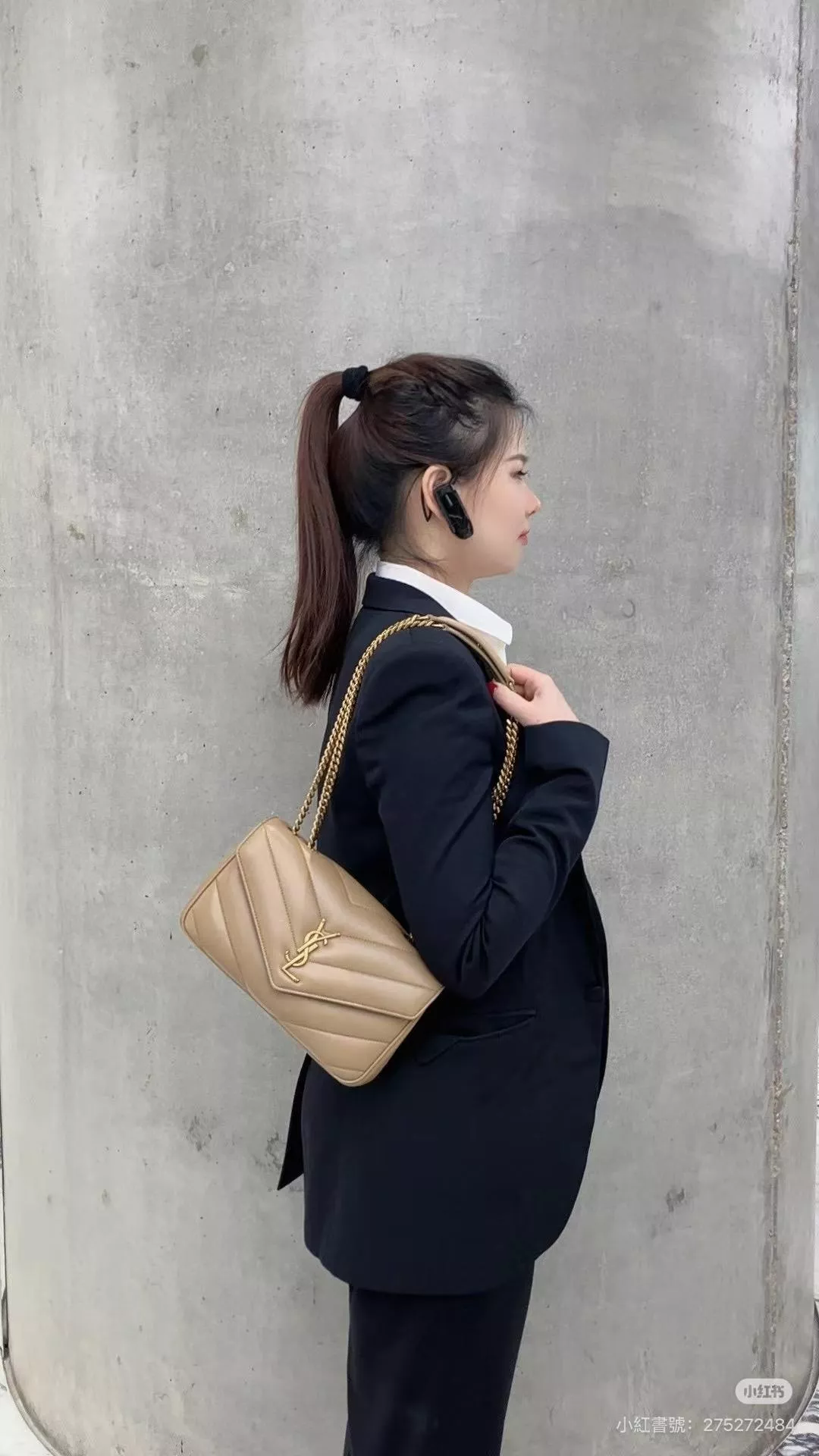 LOULOU SMALL 黃棕色｜新版羊皮鏈條包 24cm