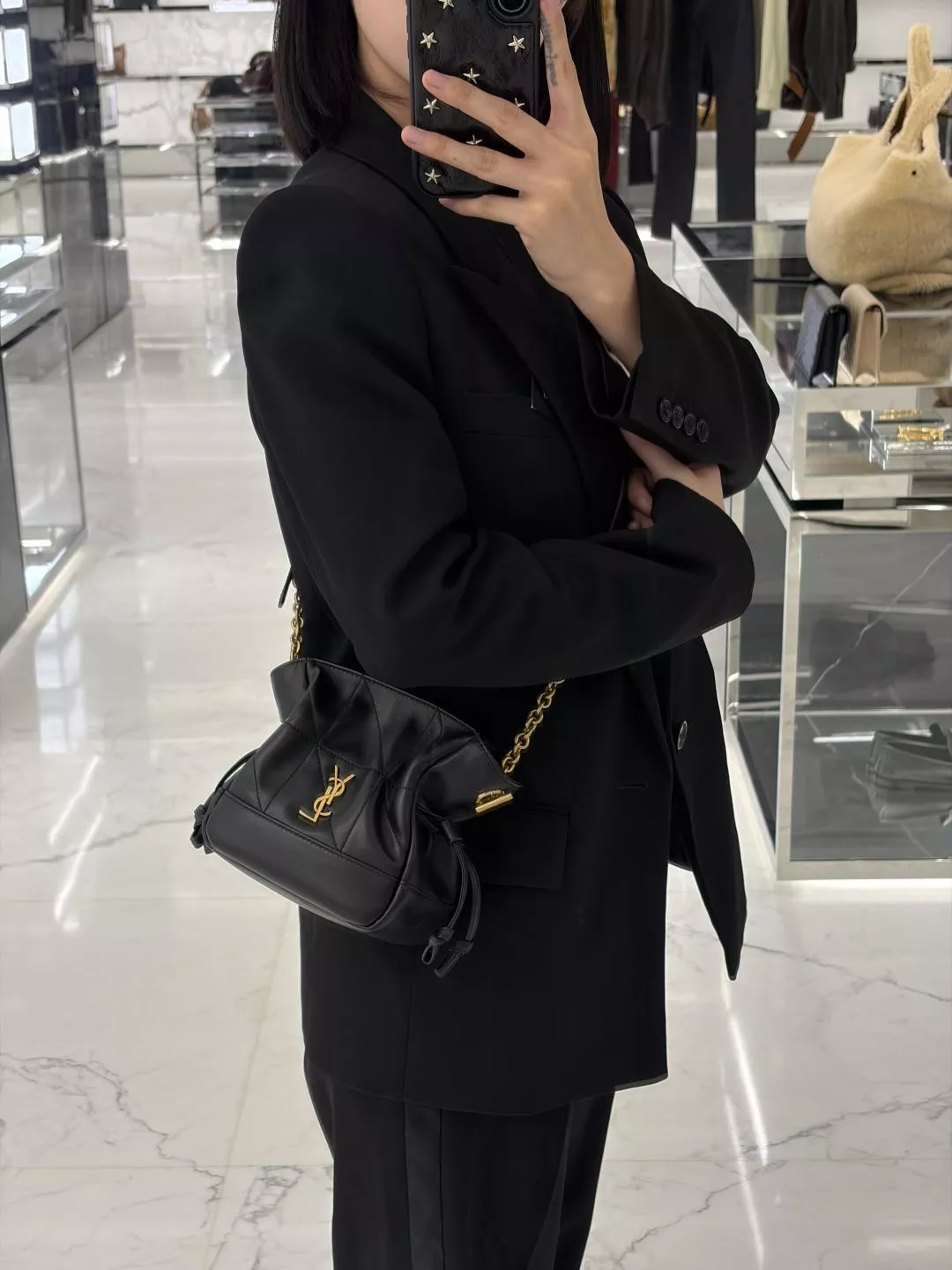 Mini Jamie 小福袋｜黑色小羊皮 迷你斜挎包 14.5cm