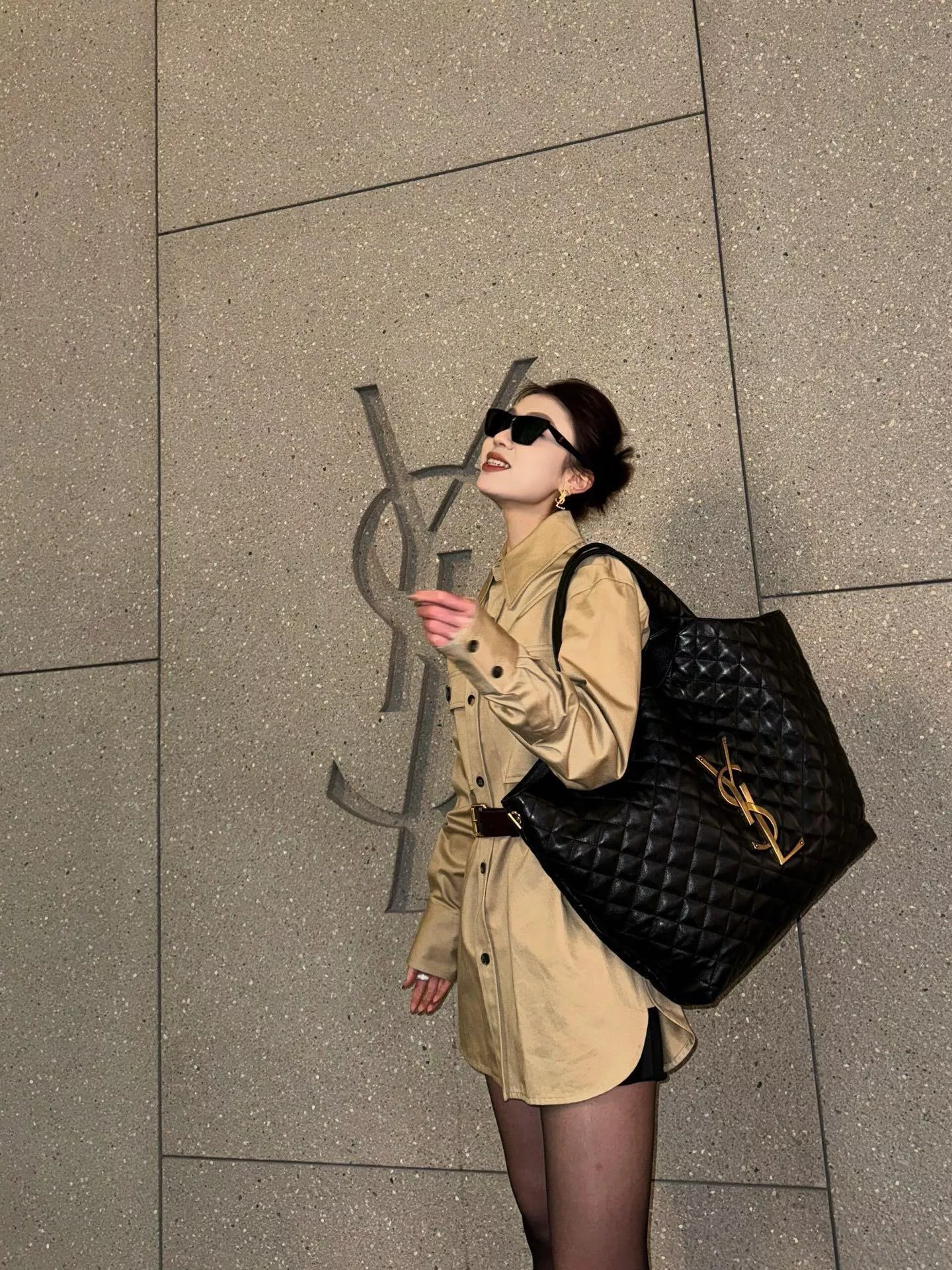 ICARE Large｜超大容量通勤托特包 黑色羊皮購物袋