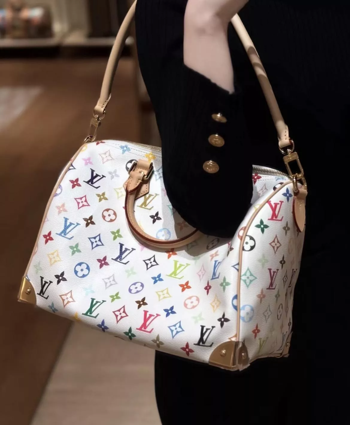 Speedy Soft 30 白三彩｜30cm 限定托特包 M27789