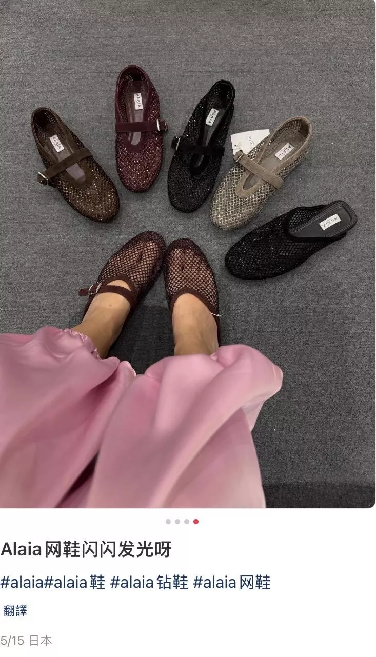 麂皮酒紅色/網鑽 Mesh Ballet Flats｜水晶漁網芭蕾舞鞋 35-41