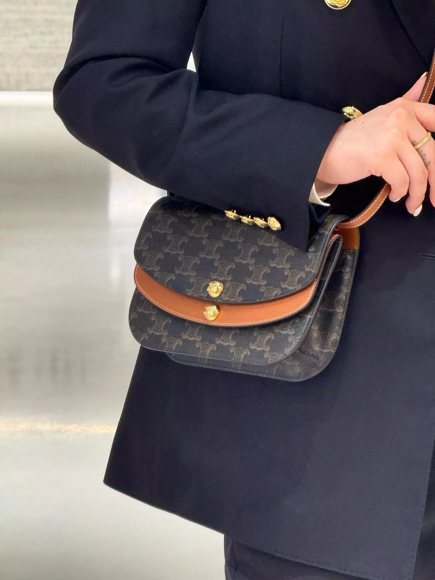 Duo Wallet｜老花皮革 法式極簡鏈條錢包 WOC 20cm