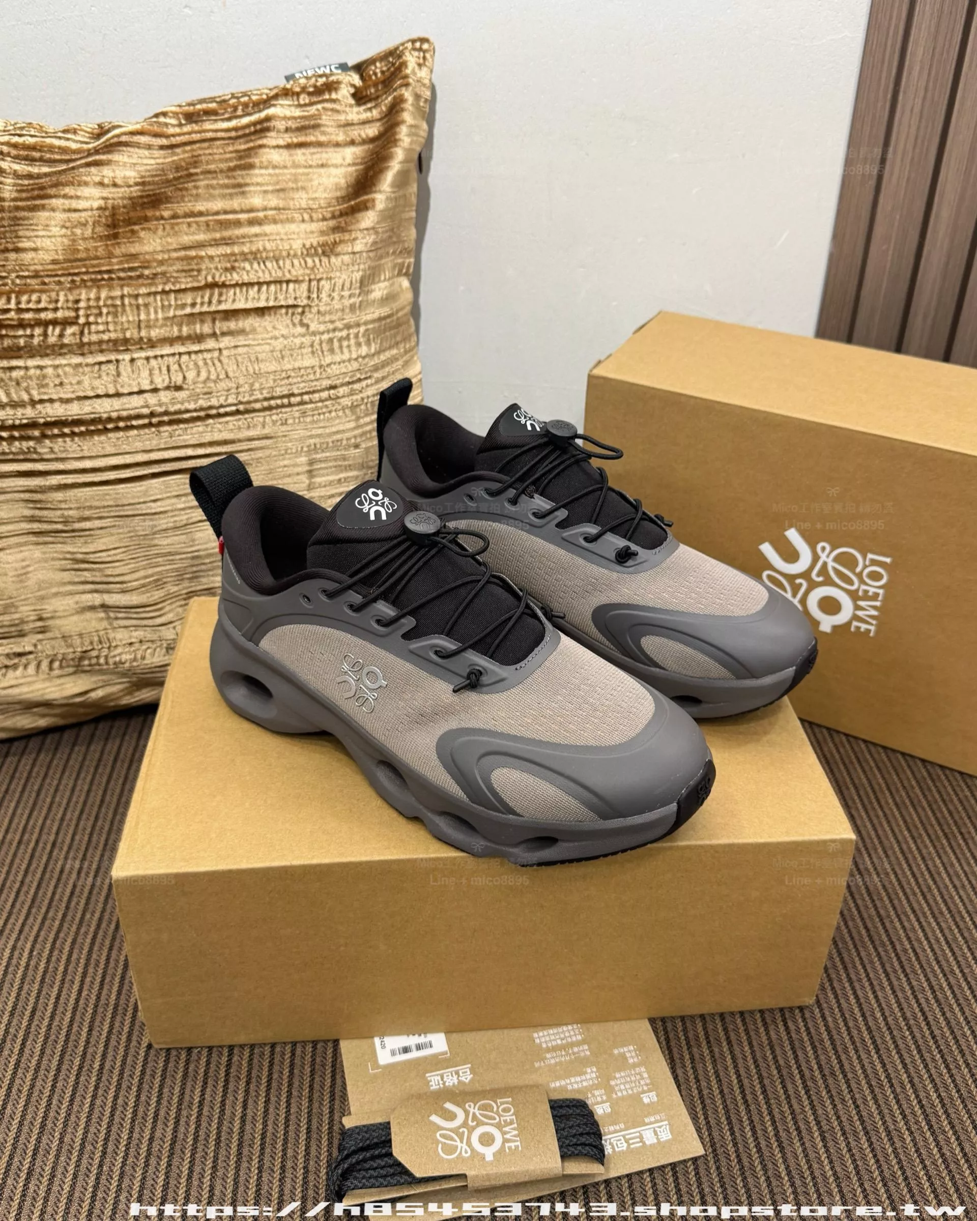 炭灰 LOEWE × ON Cloudsolo 聯名運動鞋｜科技跑鞋 情侶款 男鞋/女鞋