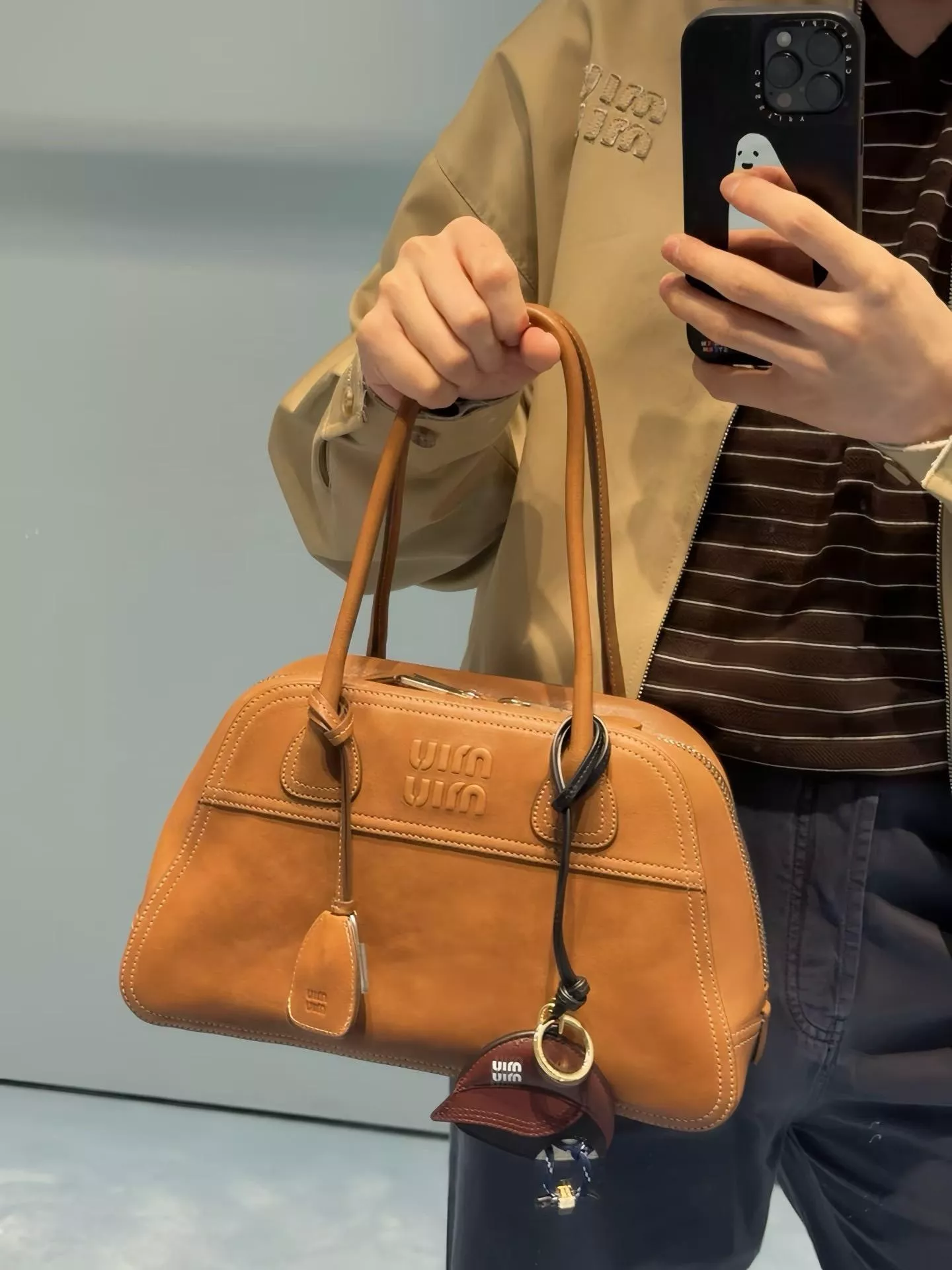 常規款｜Vivant Bag｜焦糖色復古手袋 老錢風牛皮手袋 32cm