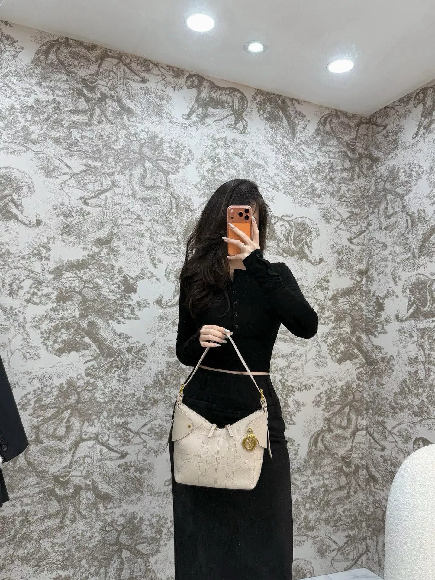 小號｜Voyage Hobo Bag｜胭脂米色 粒面牛皮手袋 22cm
