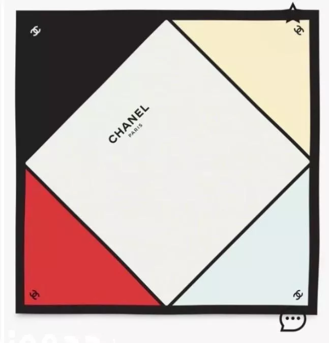 積木系列真絲方巾｜90×90幾何藝術印花絲巾・拼紅色