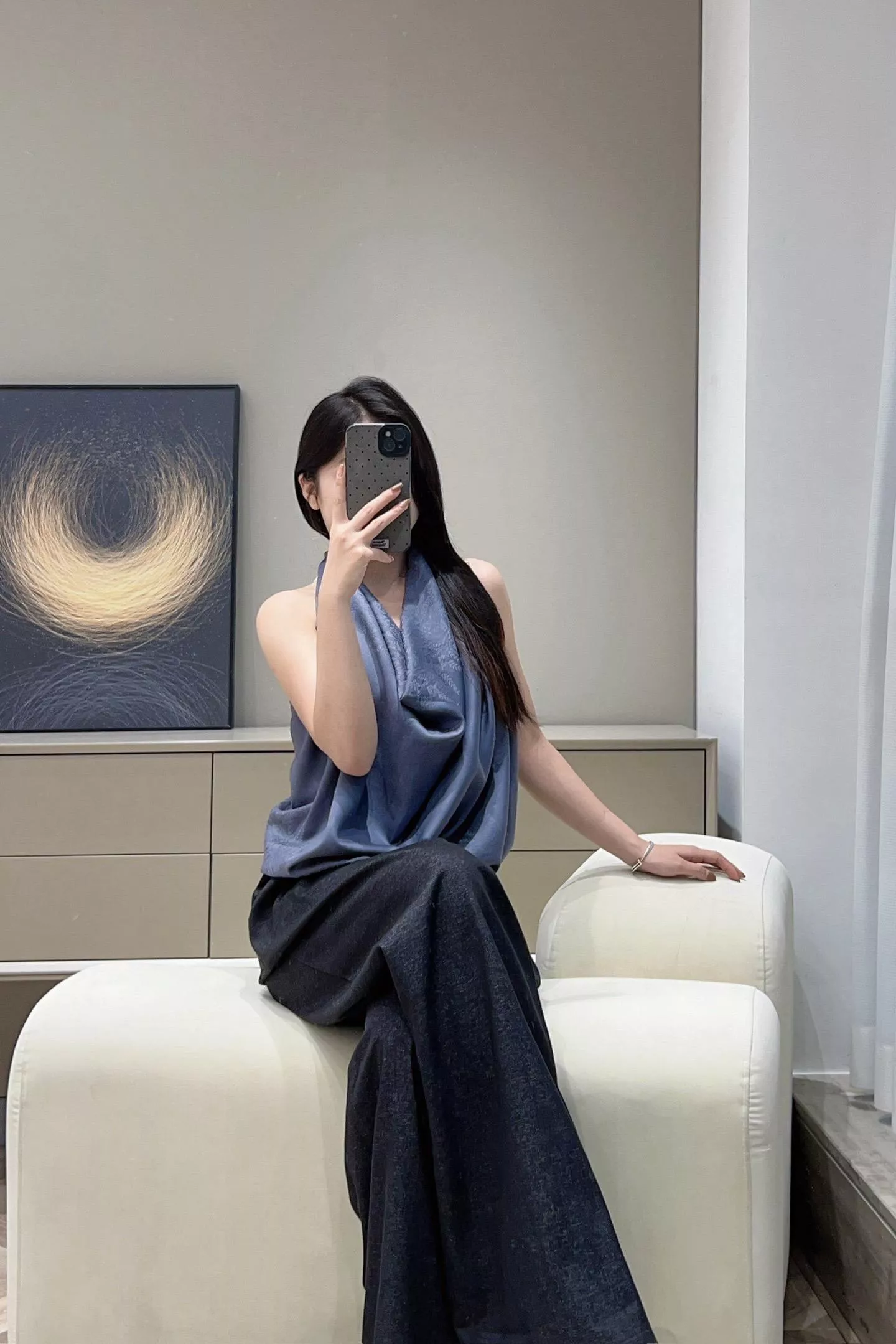 灰色 26𝑵𝒆𝒘《浮光 提花披肩》 200×75cm Baby 山羊絨真絲披肩