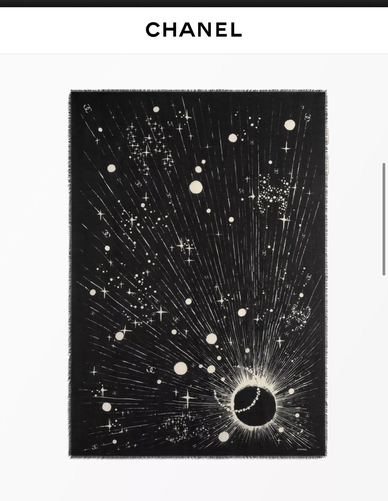 26S 黑色宇宙星辰披肩｜100%羊絨大披肩 四季款
